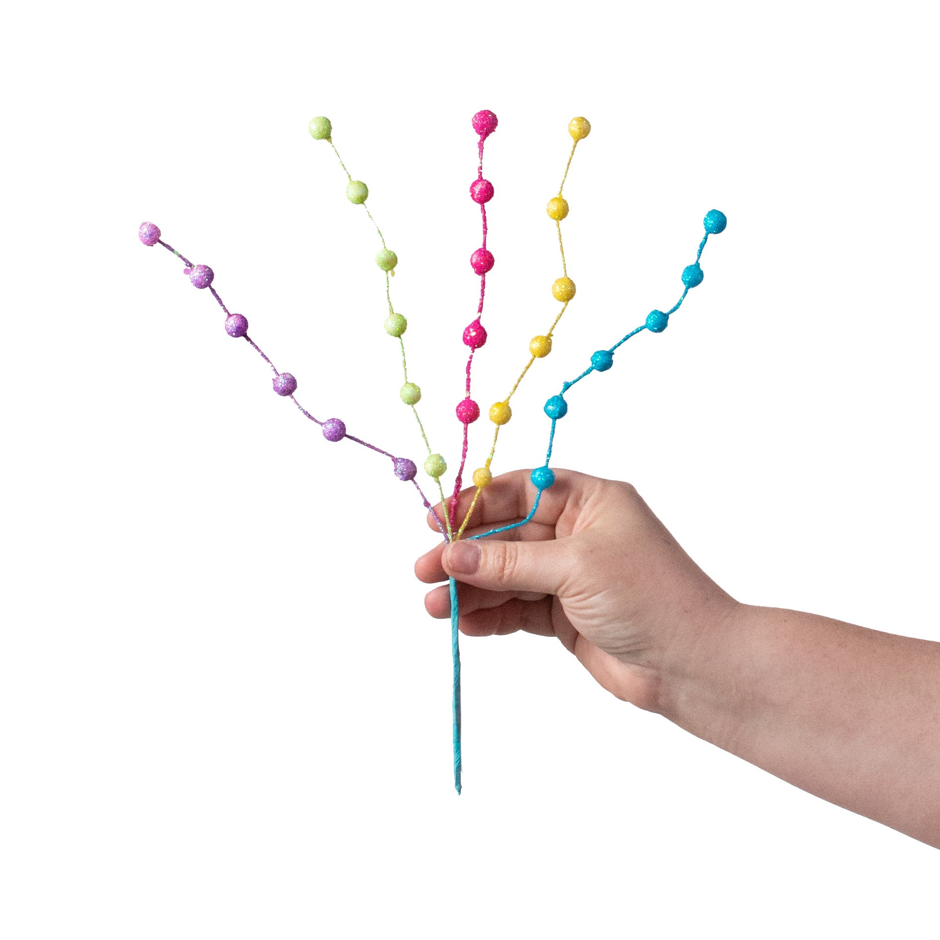 12" Glittered Ball Pick: Iridescent Multi detail photo 3