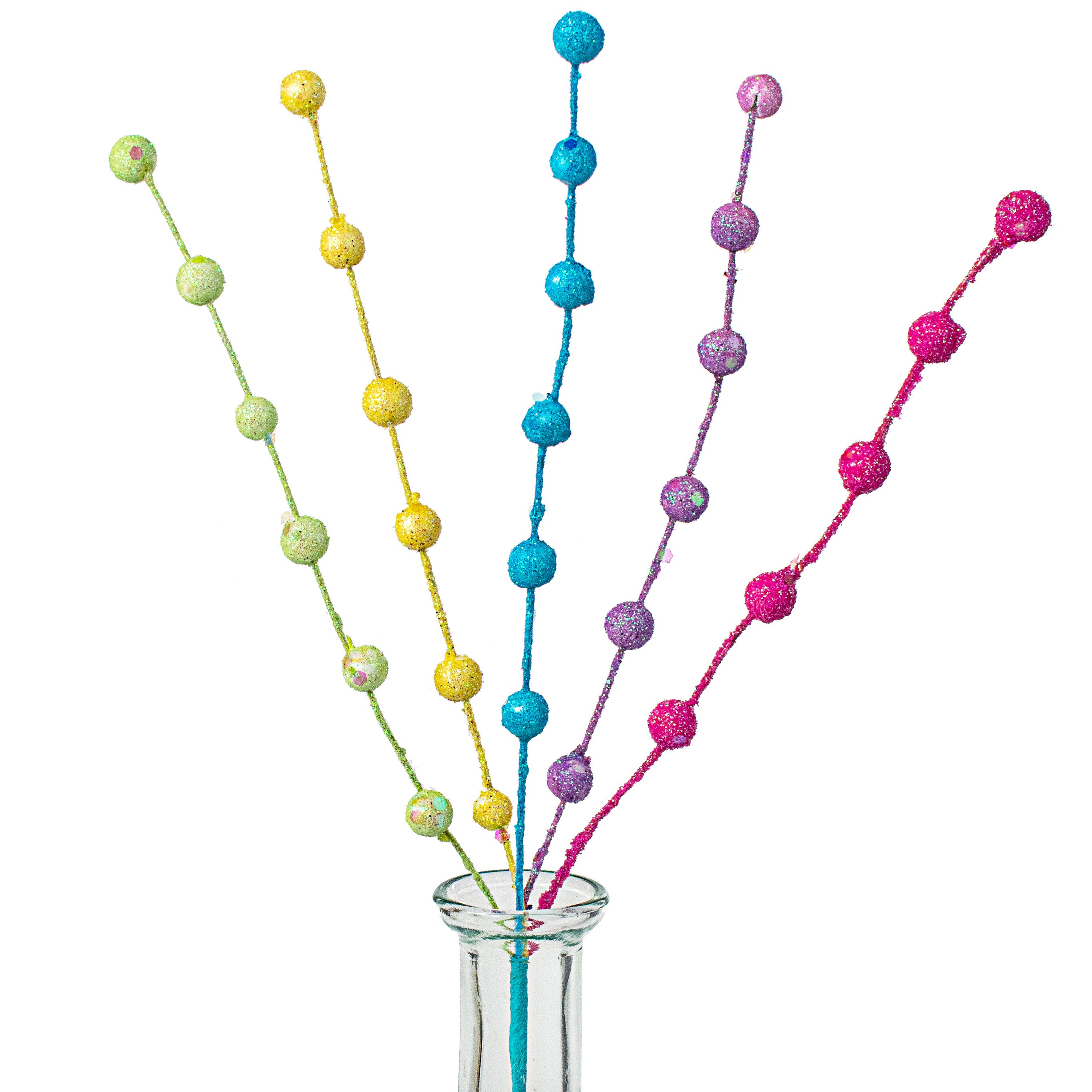 12" Glittered Ball Pick: Iridescent Multi Item Number: 90508-IM