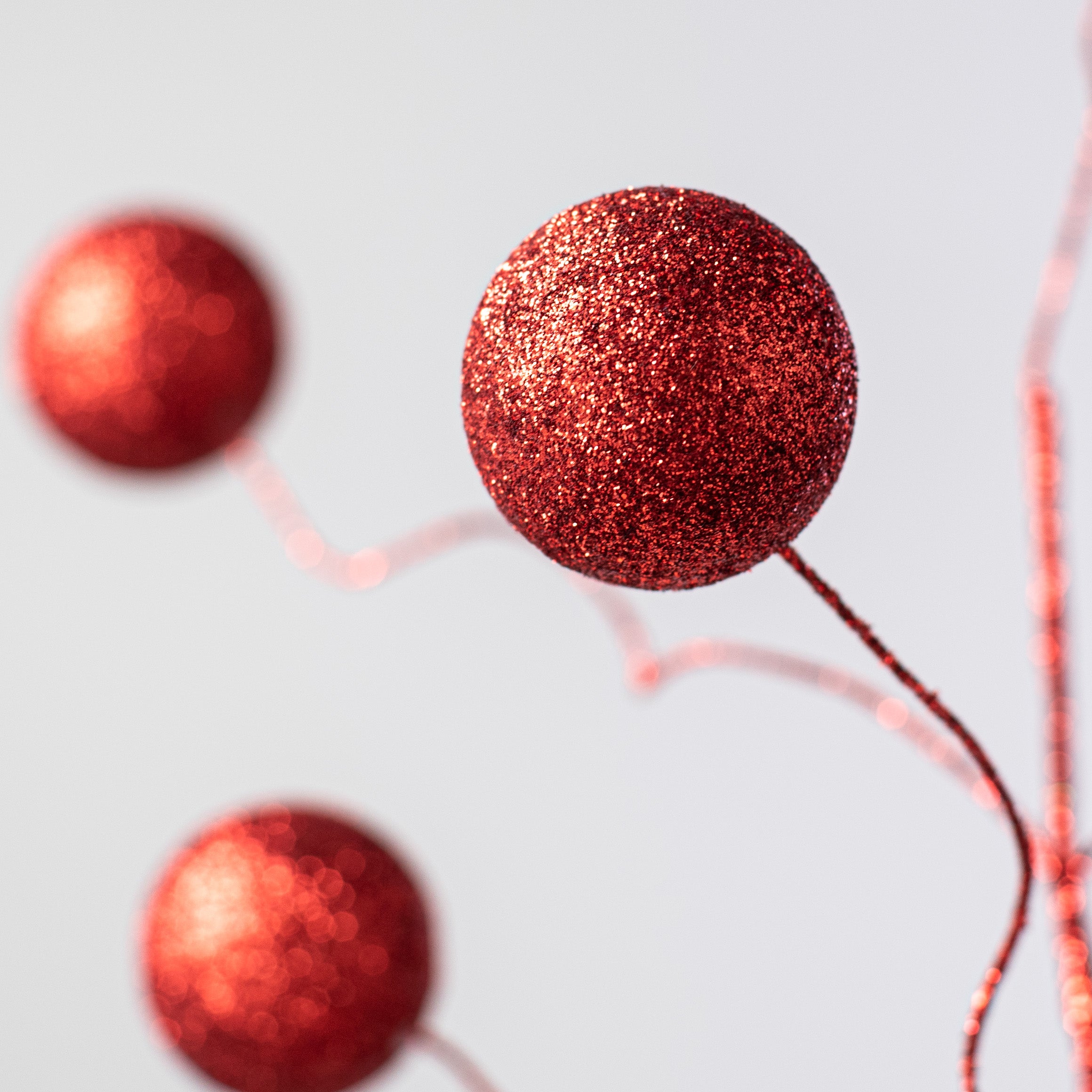 24" Glittered Ball Spray: Red Lifestyle Photo