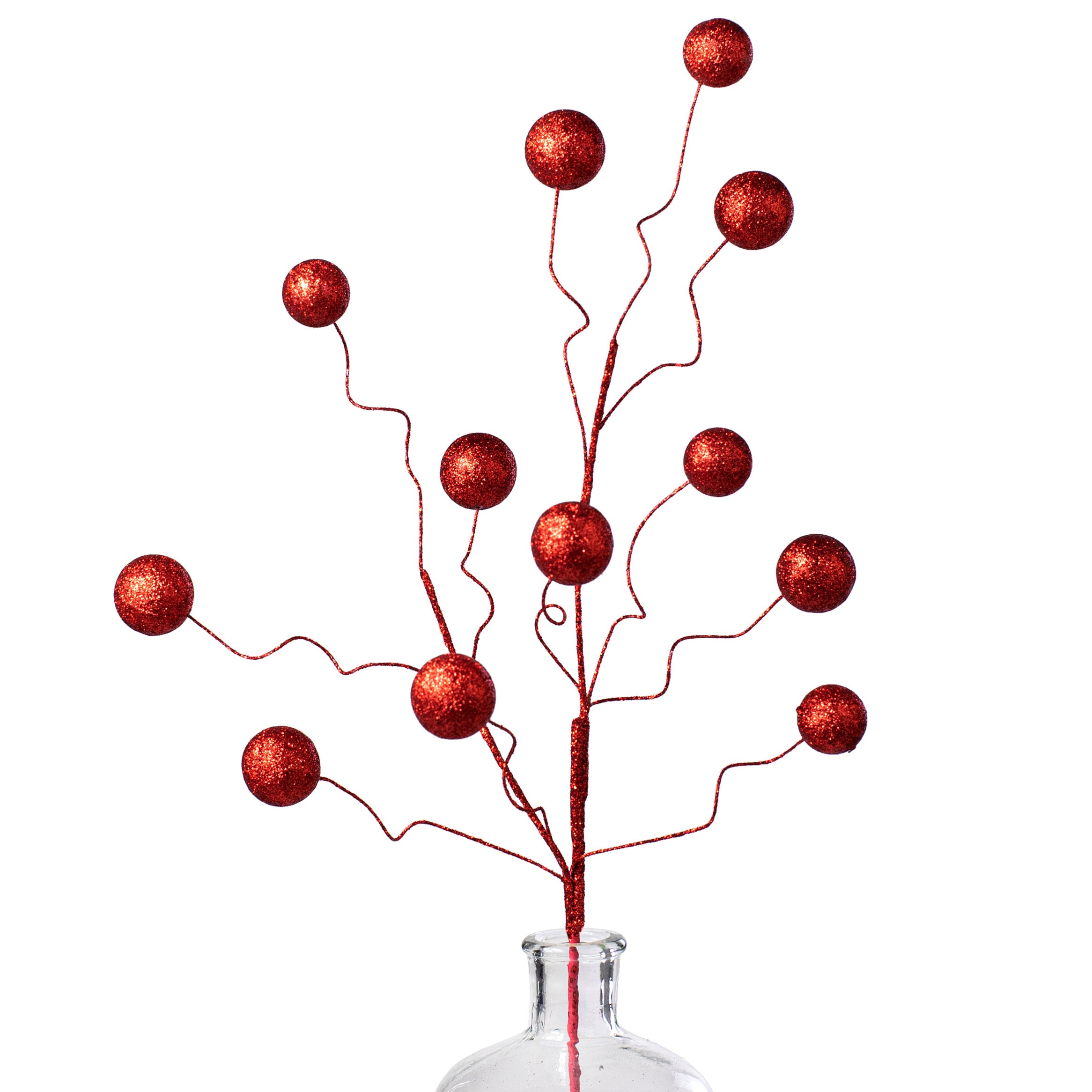24" Glittered Ball Spray: Red Item Number: 85712RD