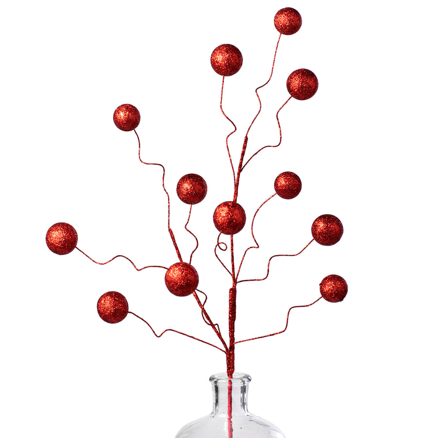 24" Glittered Ball Spray: Red Item Number: 85712RD
