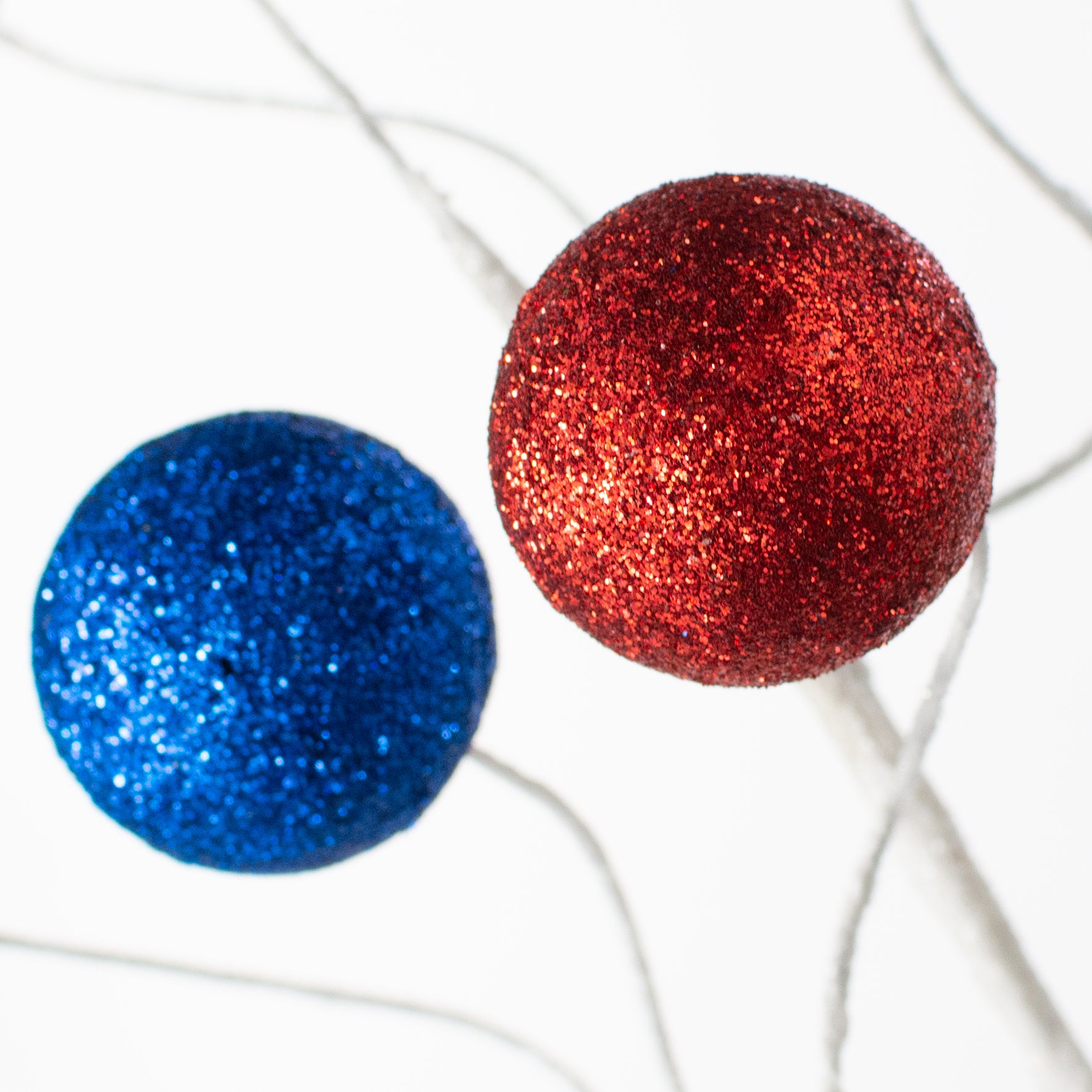 24" Glittered Ball Spray: Red, White & Blue Lifestyle Photo