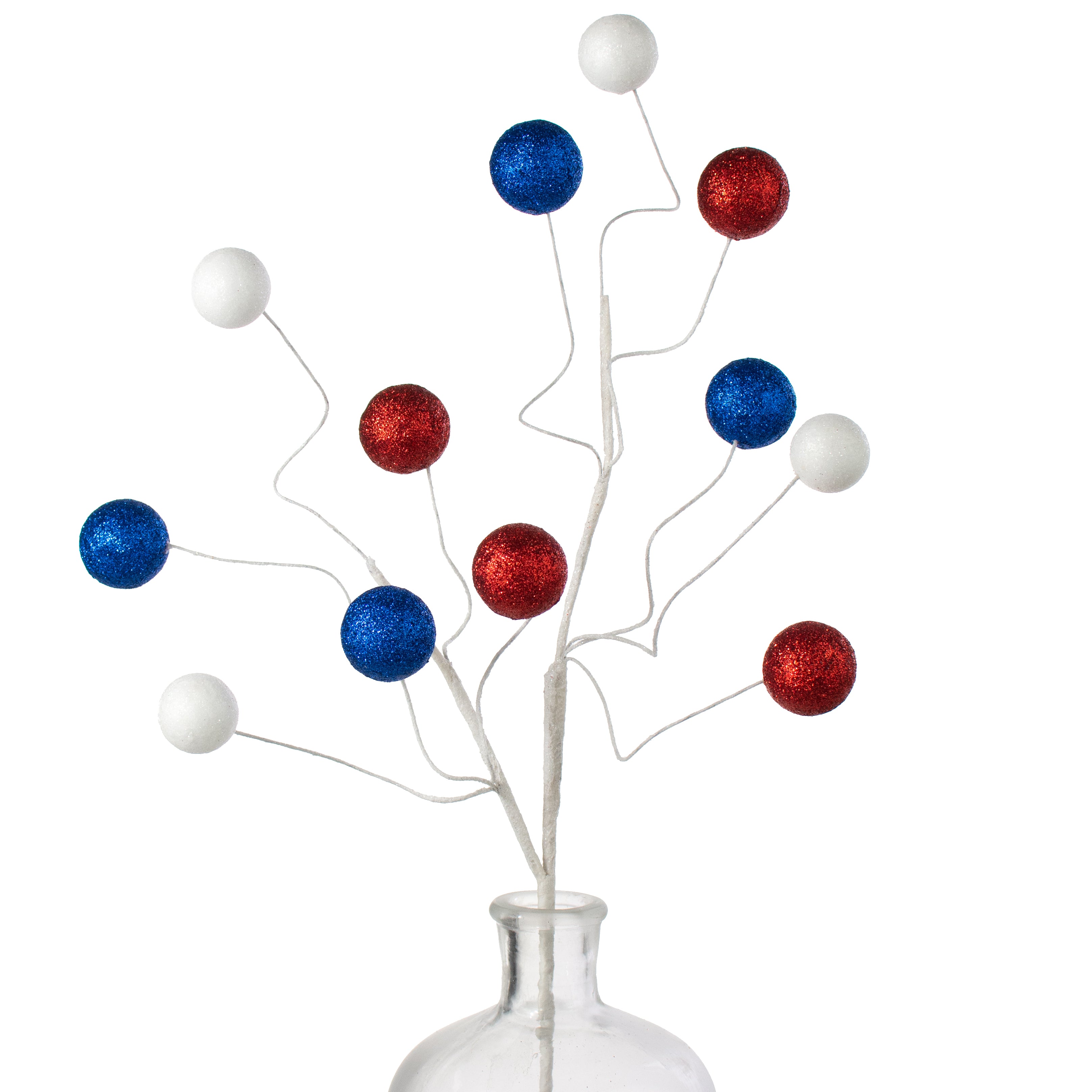 24" Glittered Ball Spray: Red, White & Blue Item Number: 74235RWB