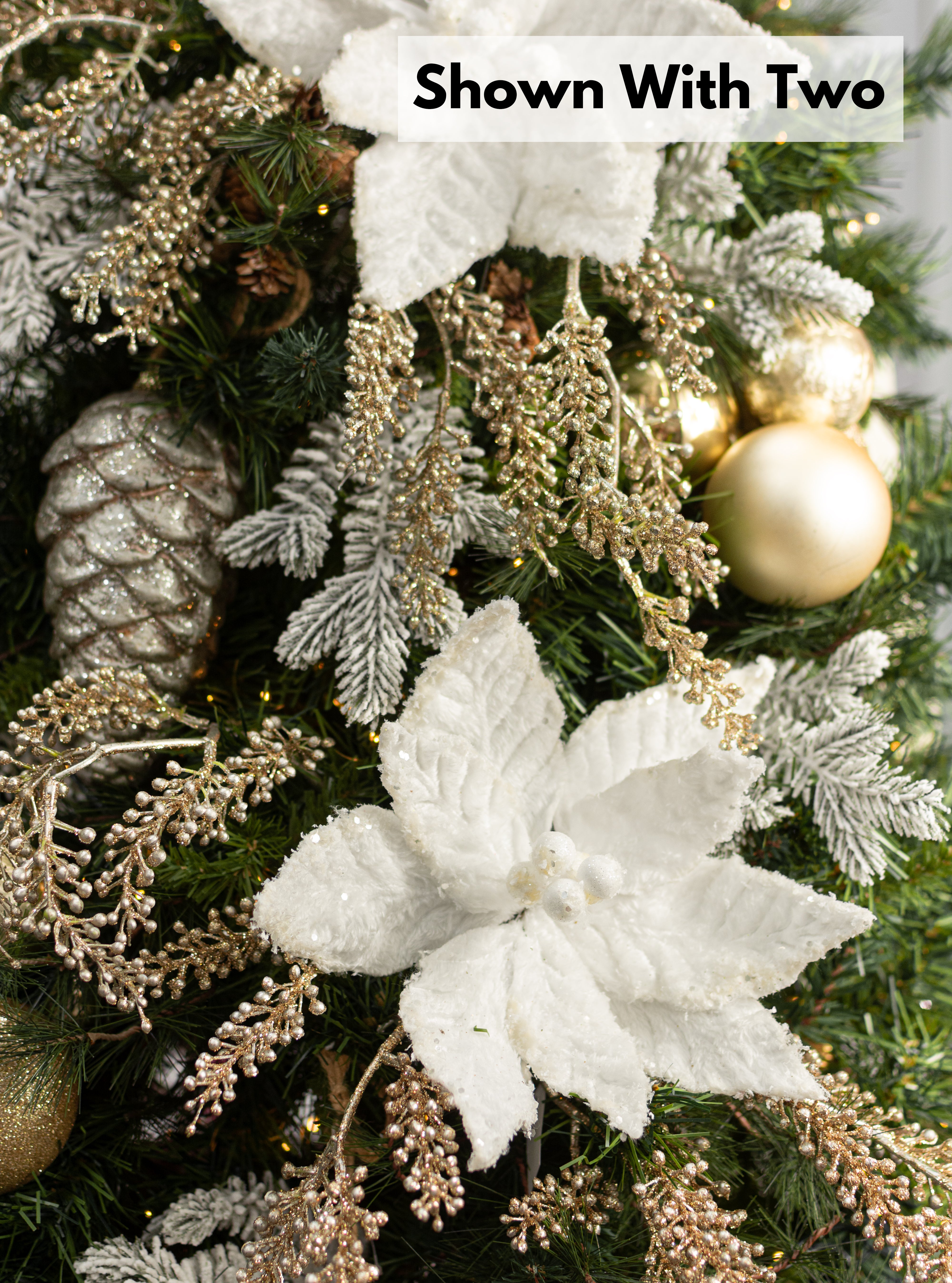 33" Glittered Berry Cluster Spray: Champagne Gold Lifestyle Photo