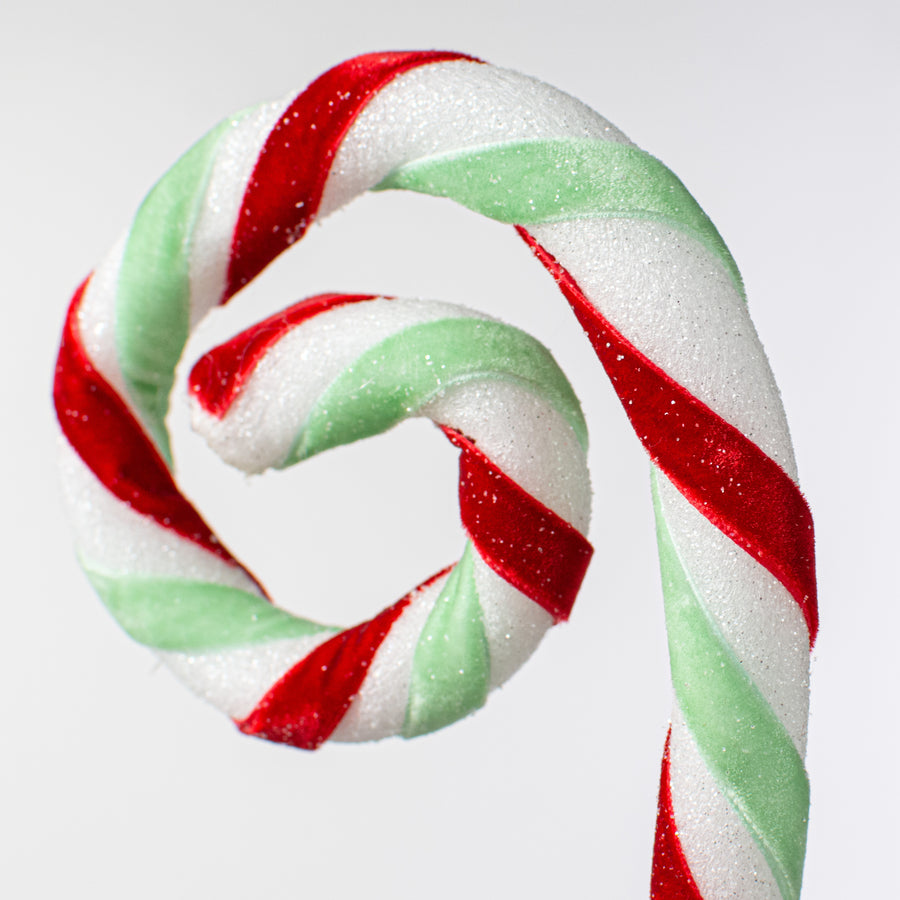 29" Glittered Candy Cane Swirl Spray: Red, Mint & White Lifestyle Photo