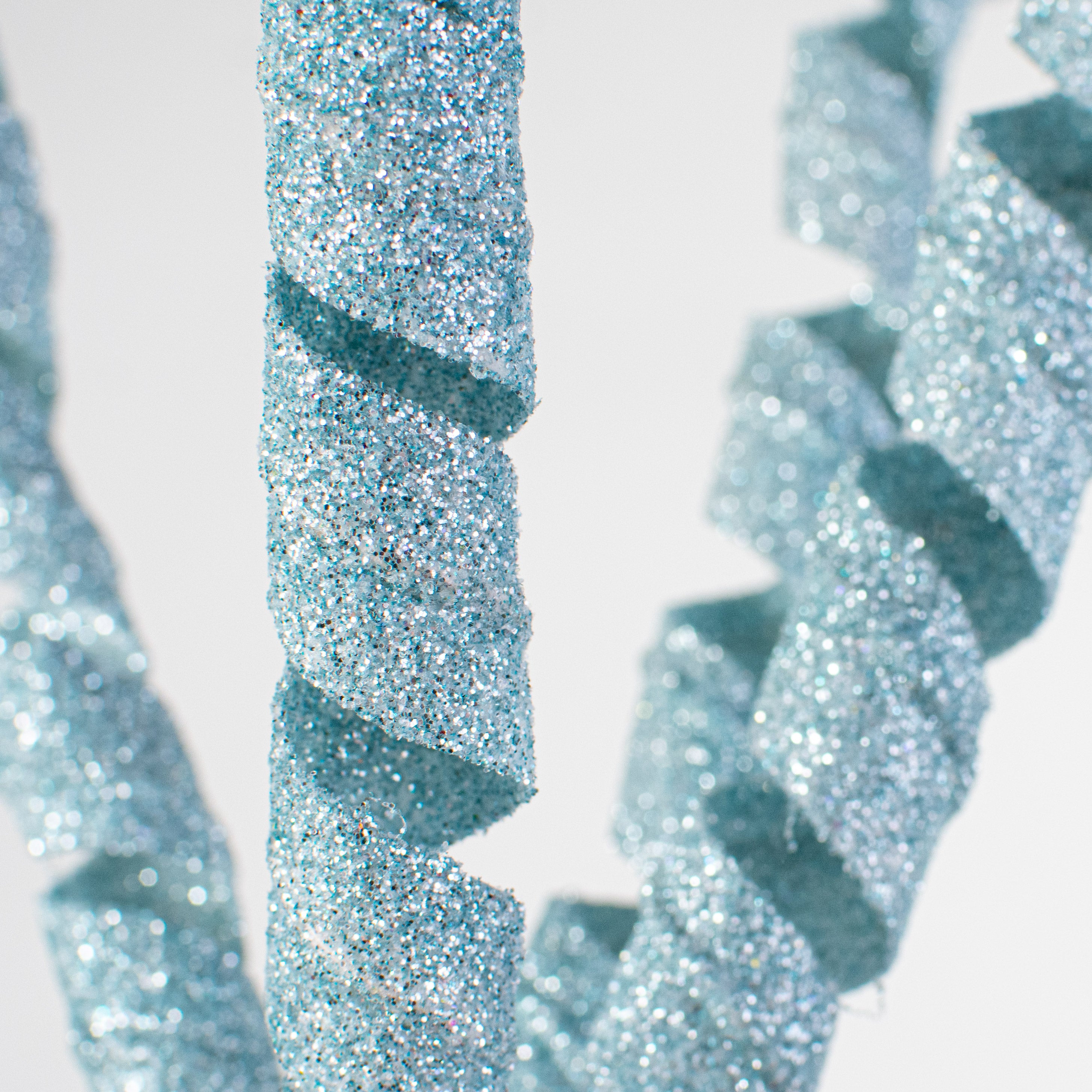 27" Glittered Curly Spray: Ice Blue Lifestyle Photo