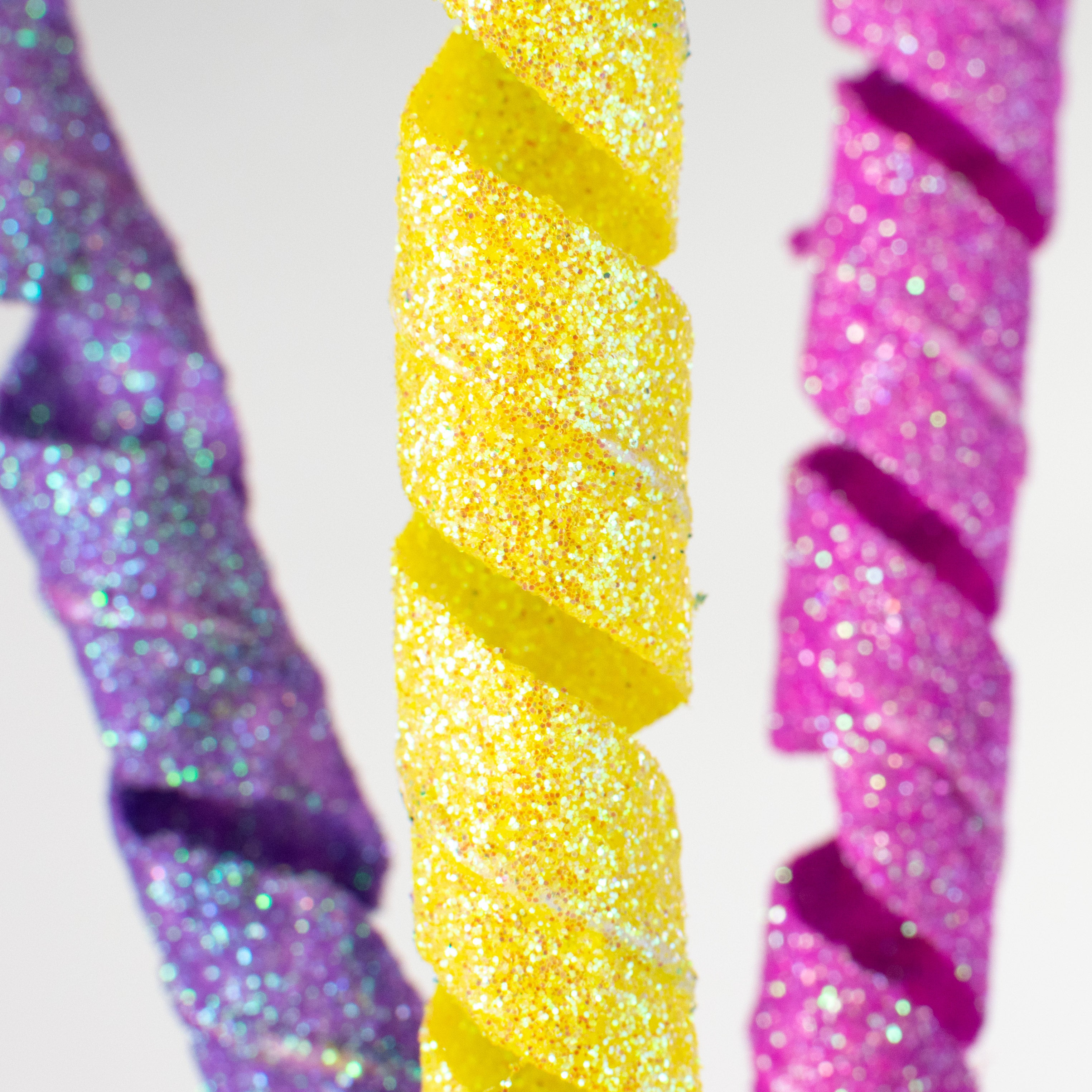 27" Glittered Curly Spray: Iridescent Multi-Color Lifestyle Photo