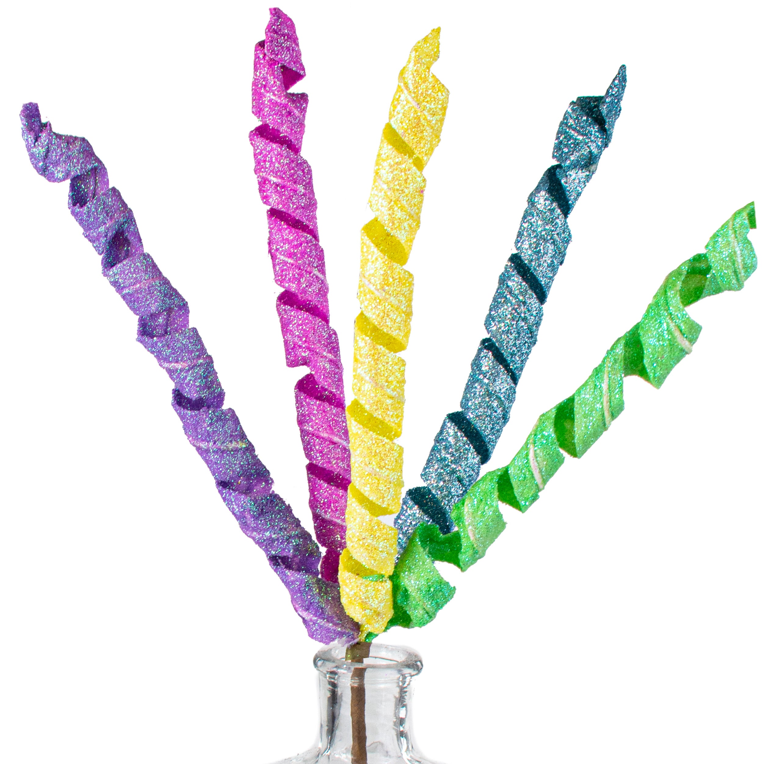 27" Glittered Curly Spray: Iridescent Multi-Color Item Number: 72284-IM