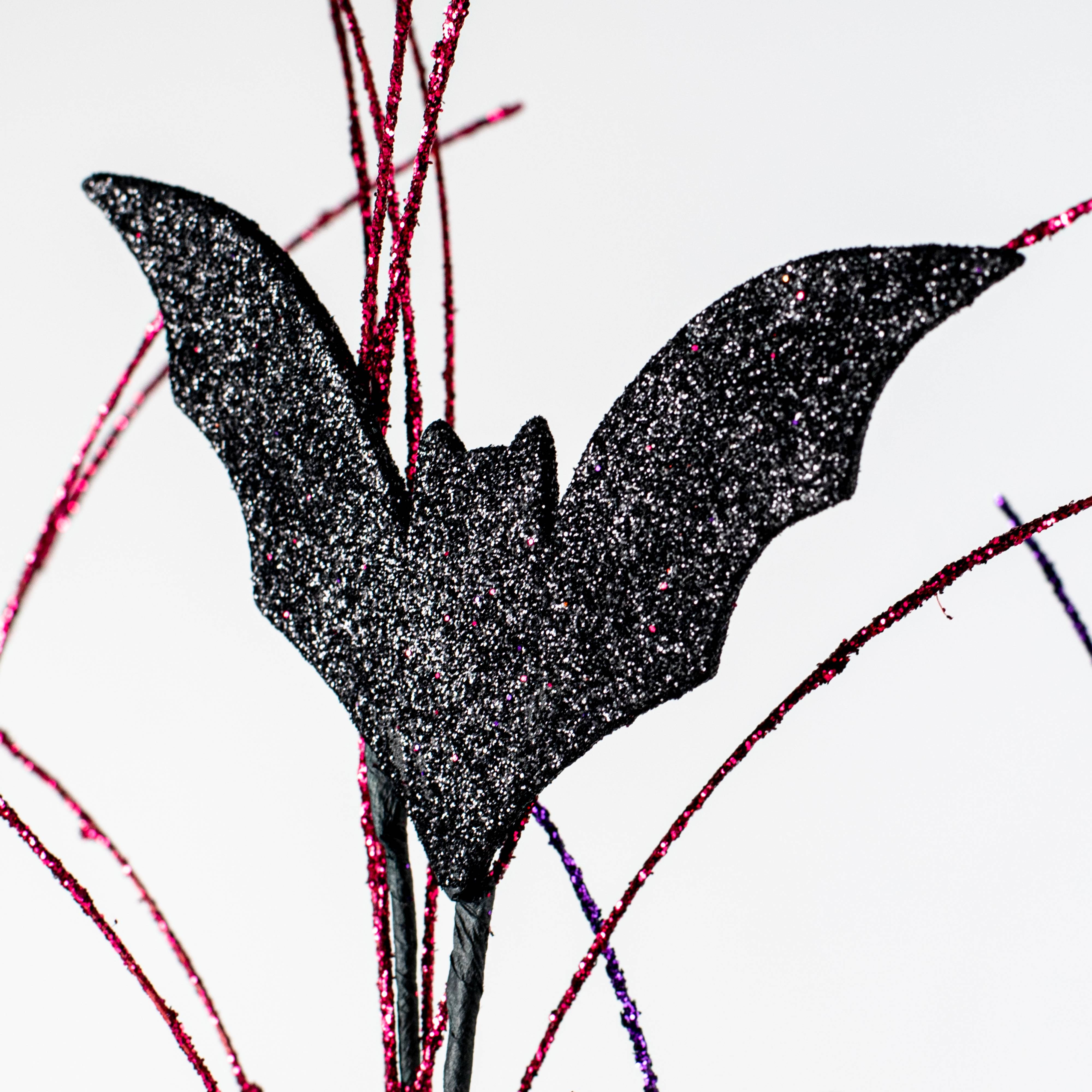 26" Glittered EVA Bat & Balls Spray: Black, Hot Pink & Purple Lifestyle Photo
