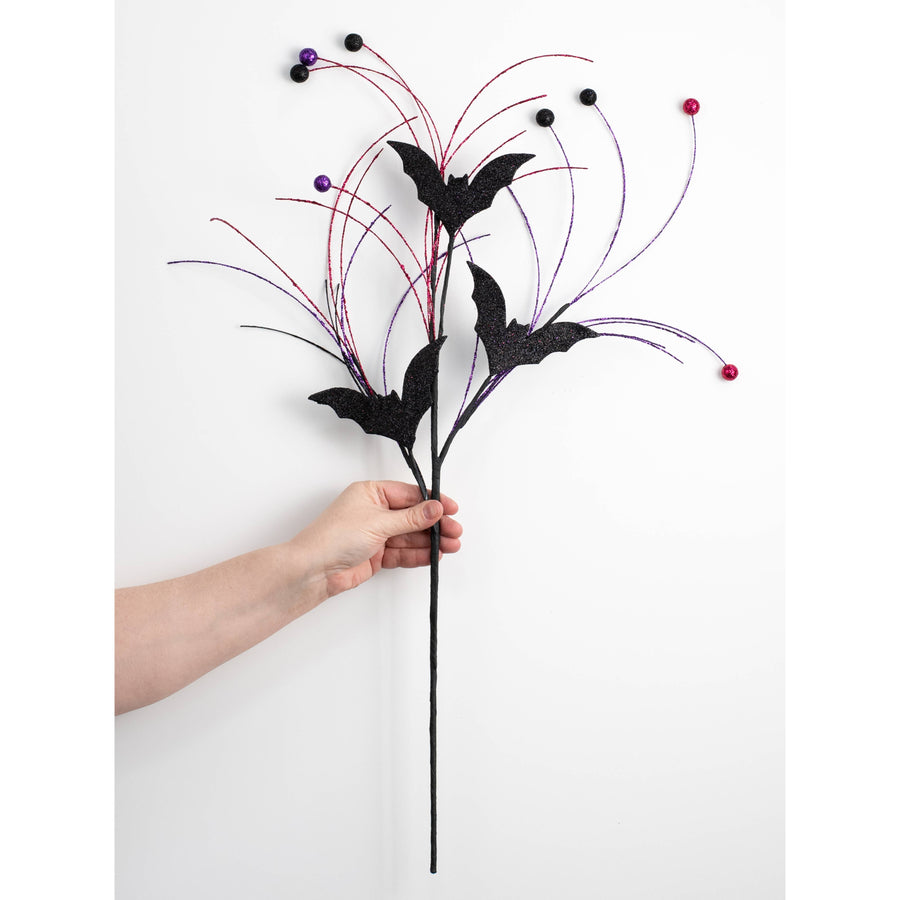 26" Glittered EVA Bat & Balls Spray: Black, Hot Pink & Purple detail photo 4