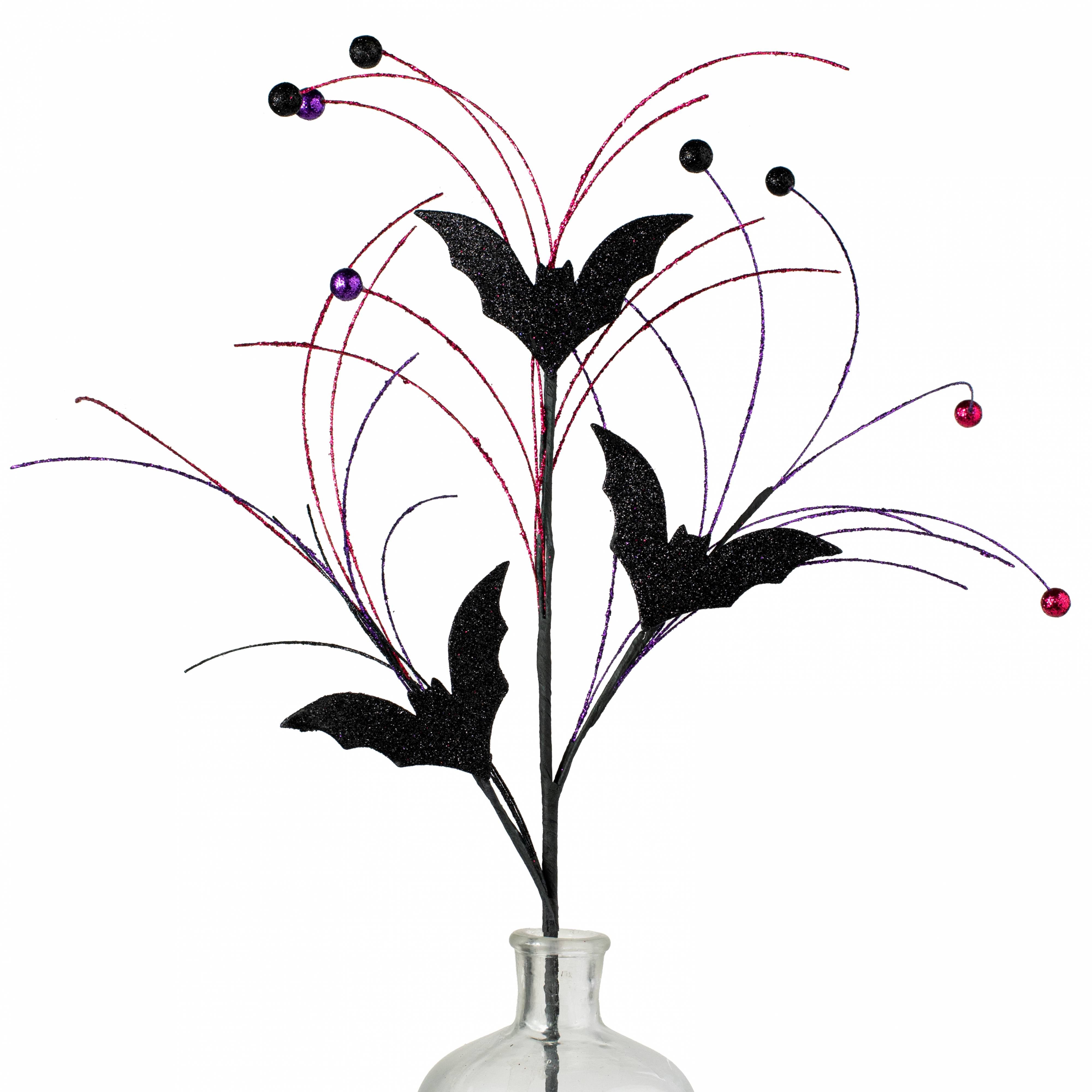 26" Glittered EVA Bat & Balls Spray: Black, Hot Pink & Purple Item Number: HH1336