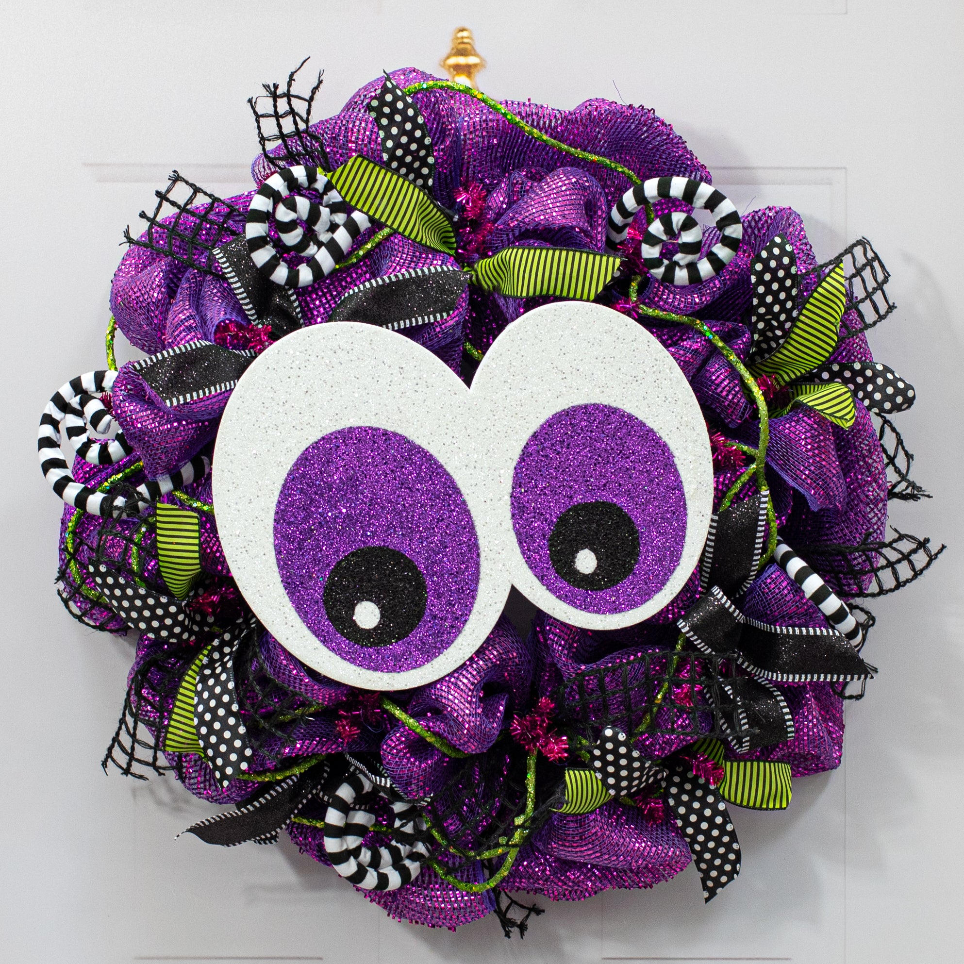 14" Glittered EVA Foam Eyeballs Hanger: Purple Lifestyle Photo
