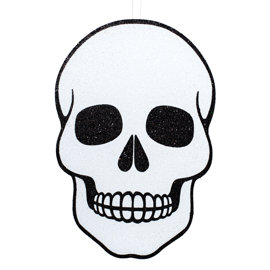 20" Glittered EVA Foam Skull Door Hanger Item Number: HH7481