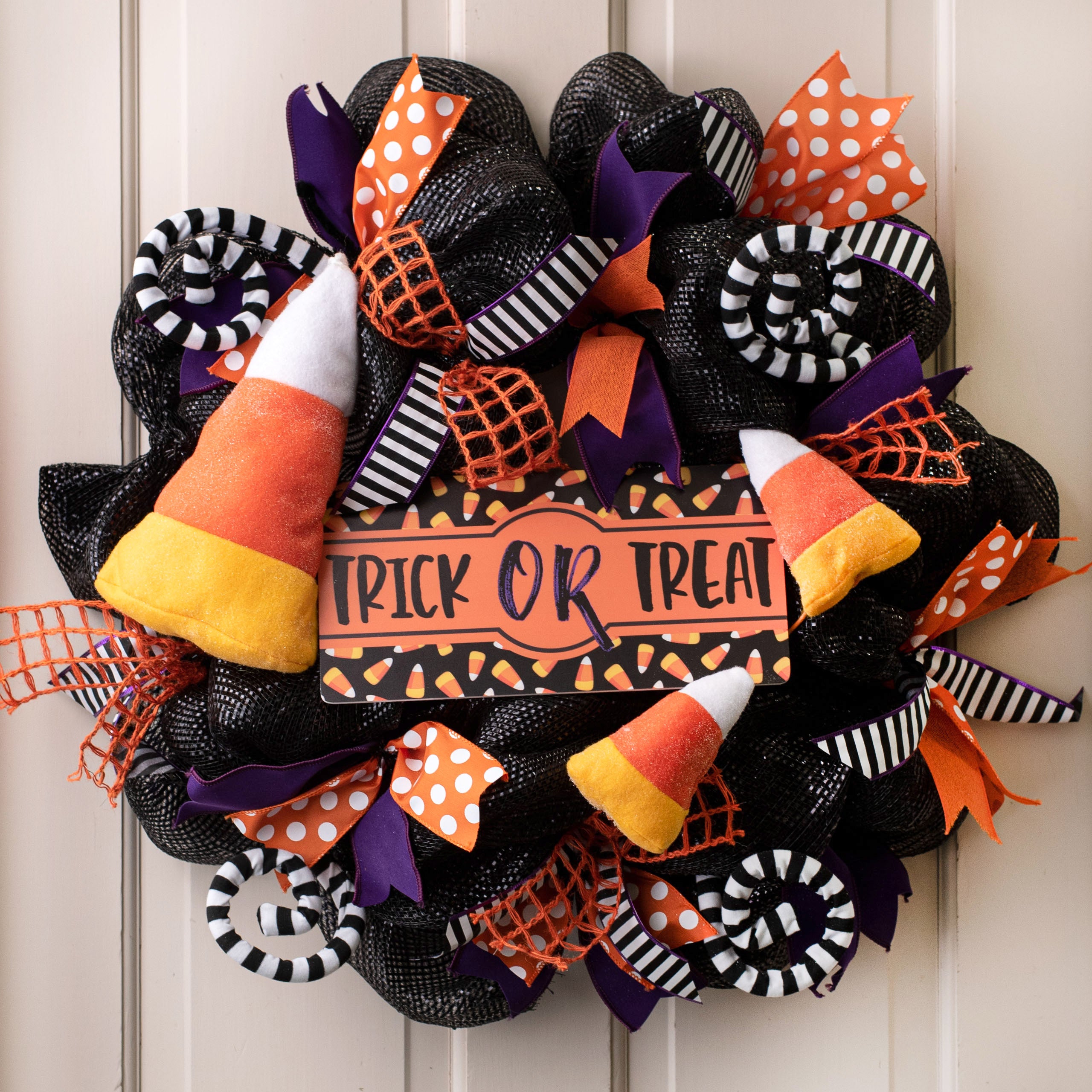 10" Glittered Fabric Candy Corn Ornament Lifestyle Photo