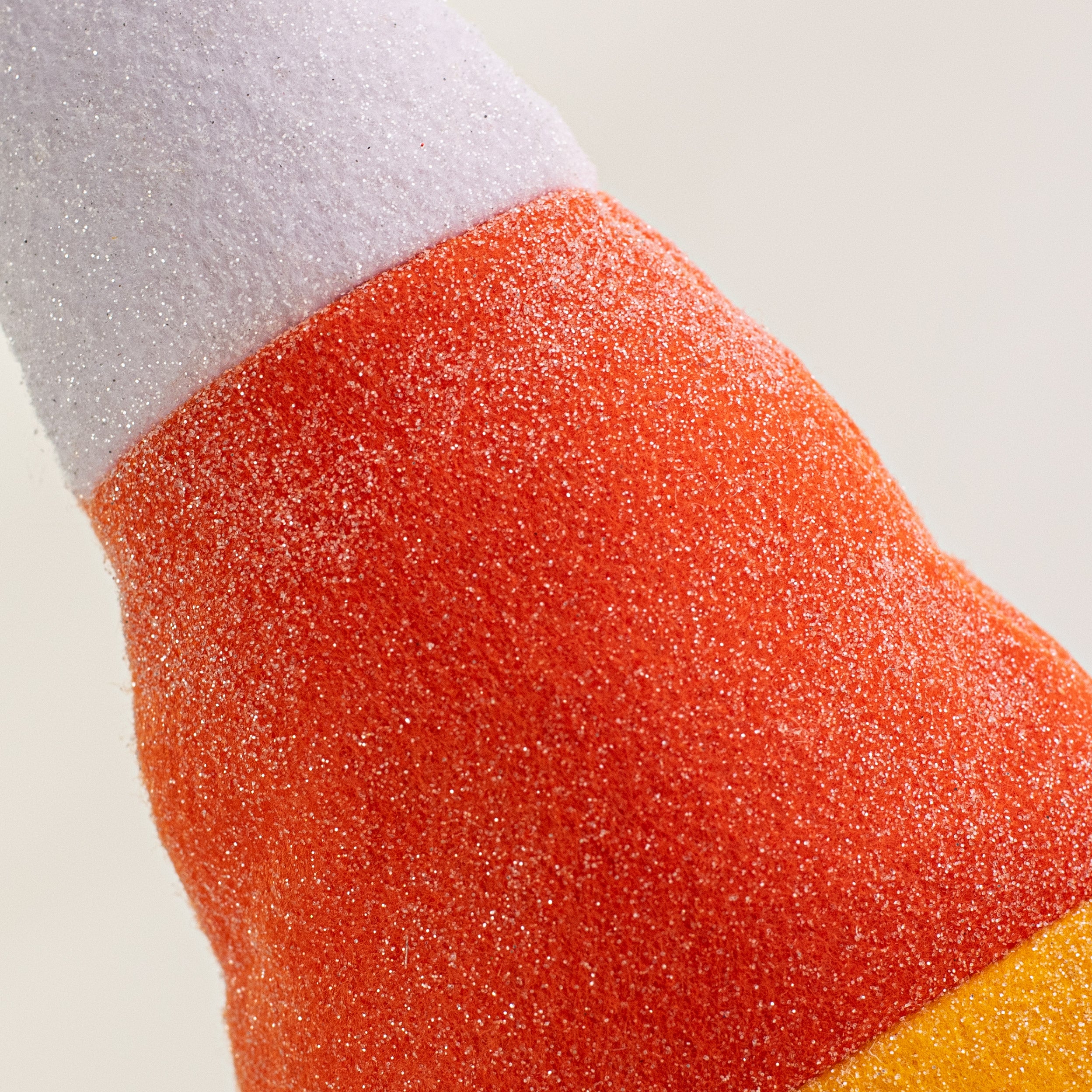 10" Glittered Fabric Candy Corn Ornament detail photo 3