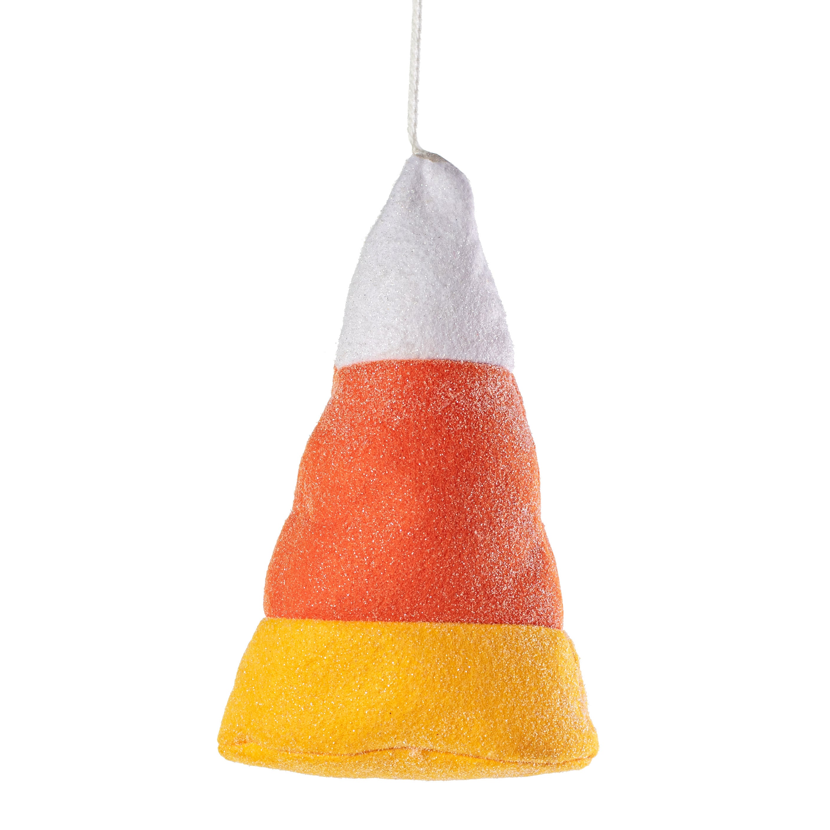 10" Glittered Fabric Candy Corn Ornament Item Number: 56695HAL