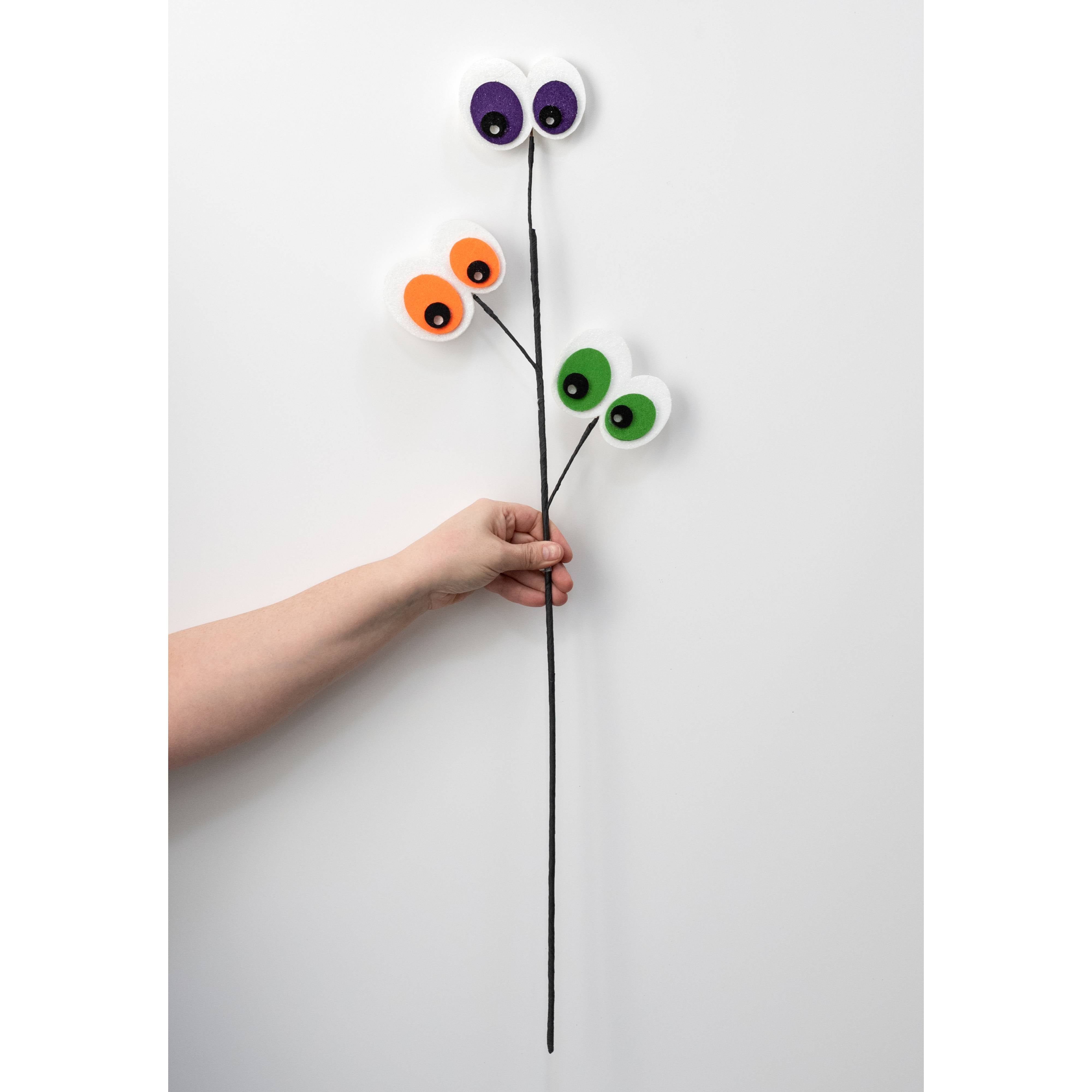 30" Glittered Felt Eyeballs Spray: Bright Halloween detail photo 3