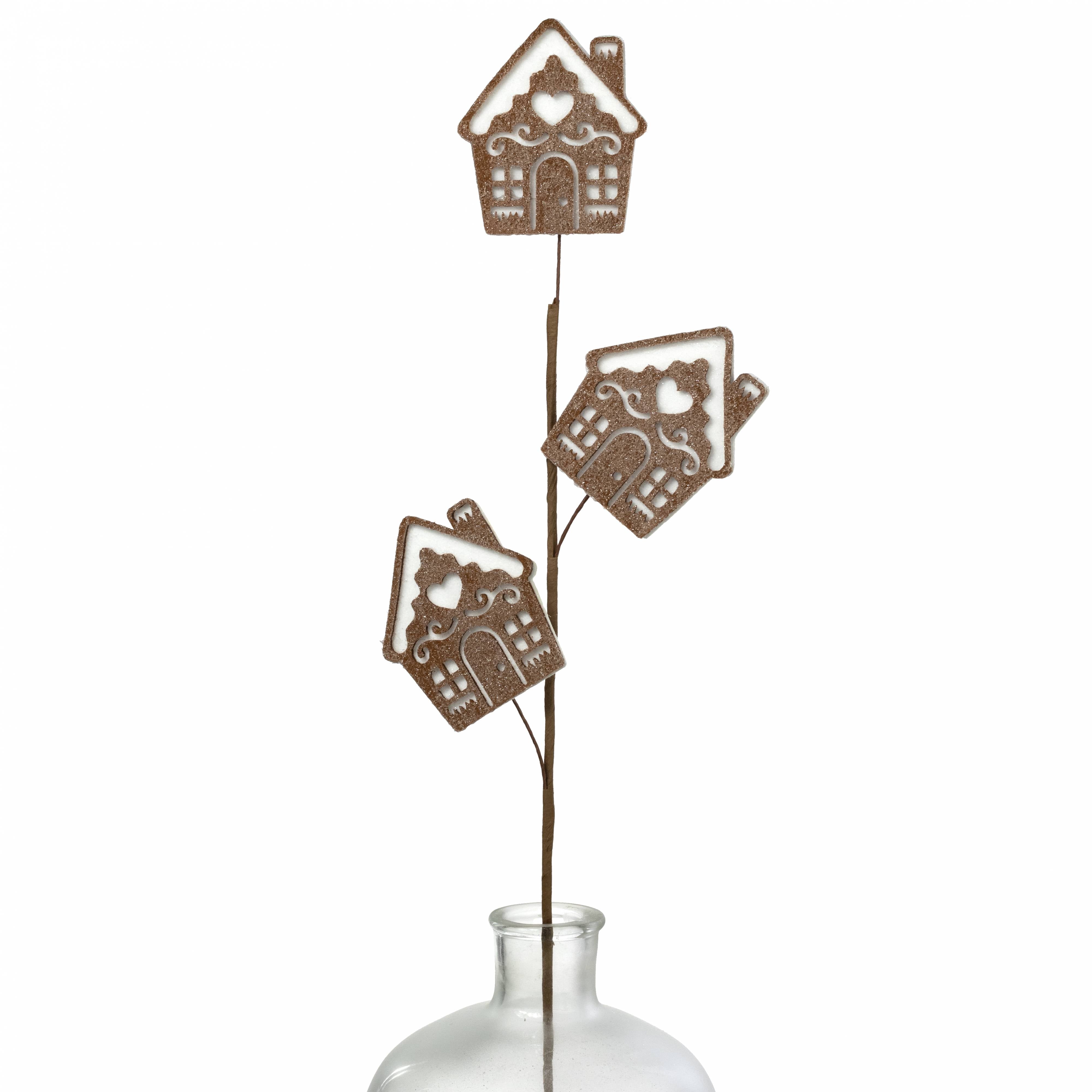 30" Glittered Felt Gingerbread Houses Spray Item Number: XP0185