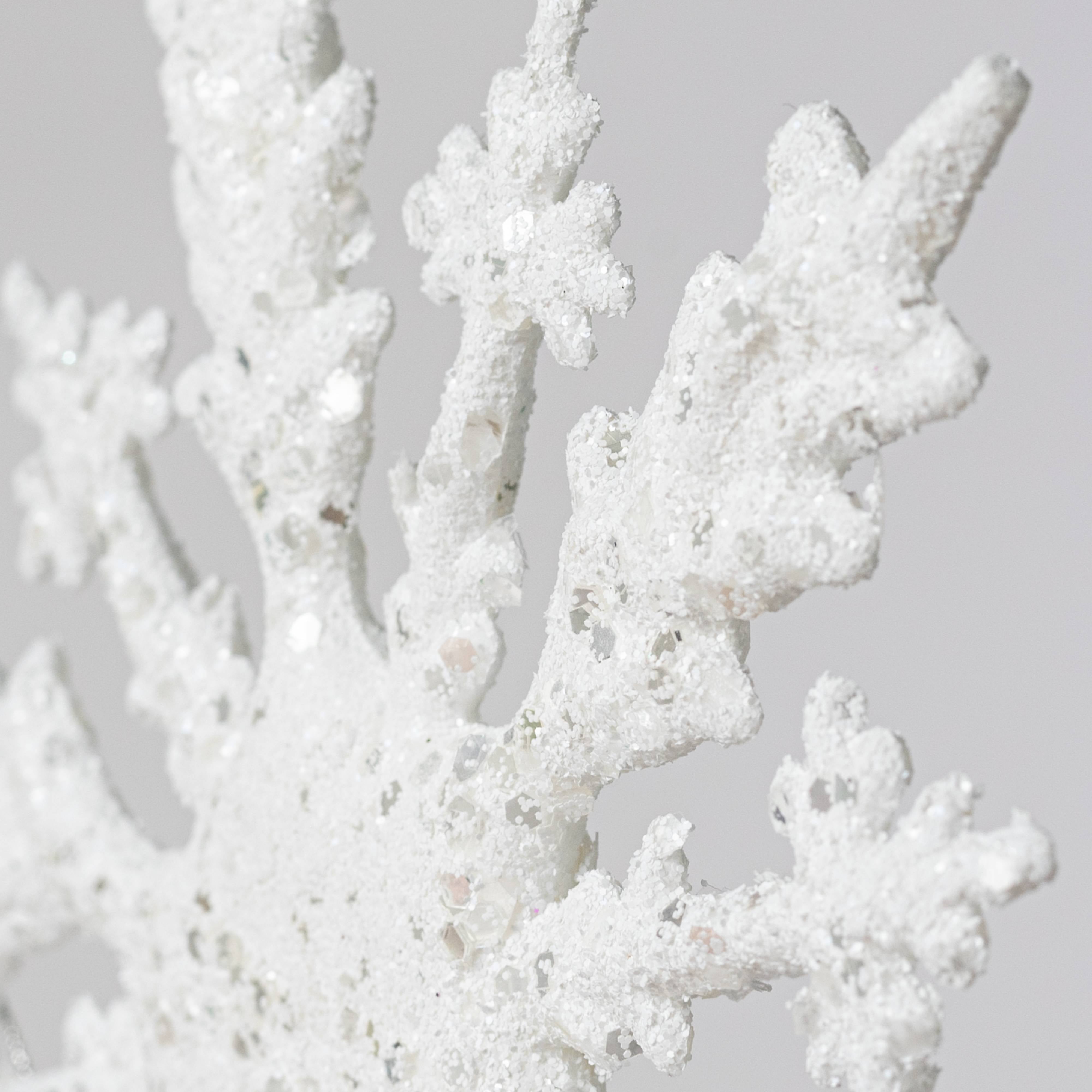 8" Glittered Flat Snowflake Ornament detail photo 3