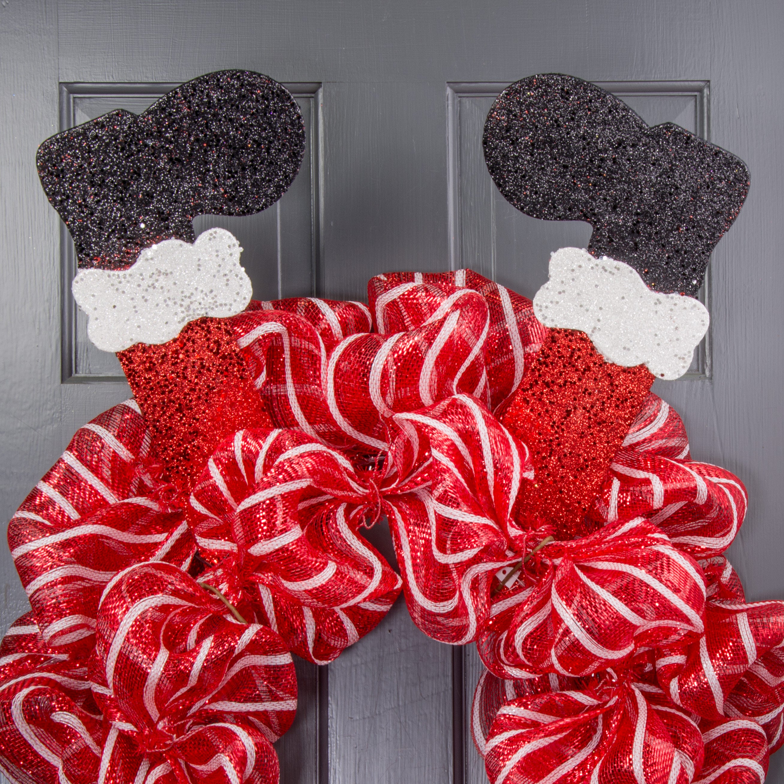 16" Glittered Foam Santa Leg Pair: Red, Black, White Lifestyle Photo