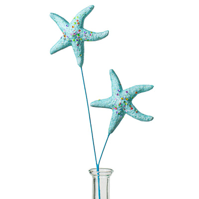 16" Glittered Foam Sea Star Pick: Blue Item Number: 62845BL