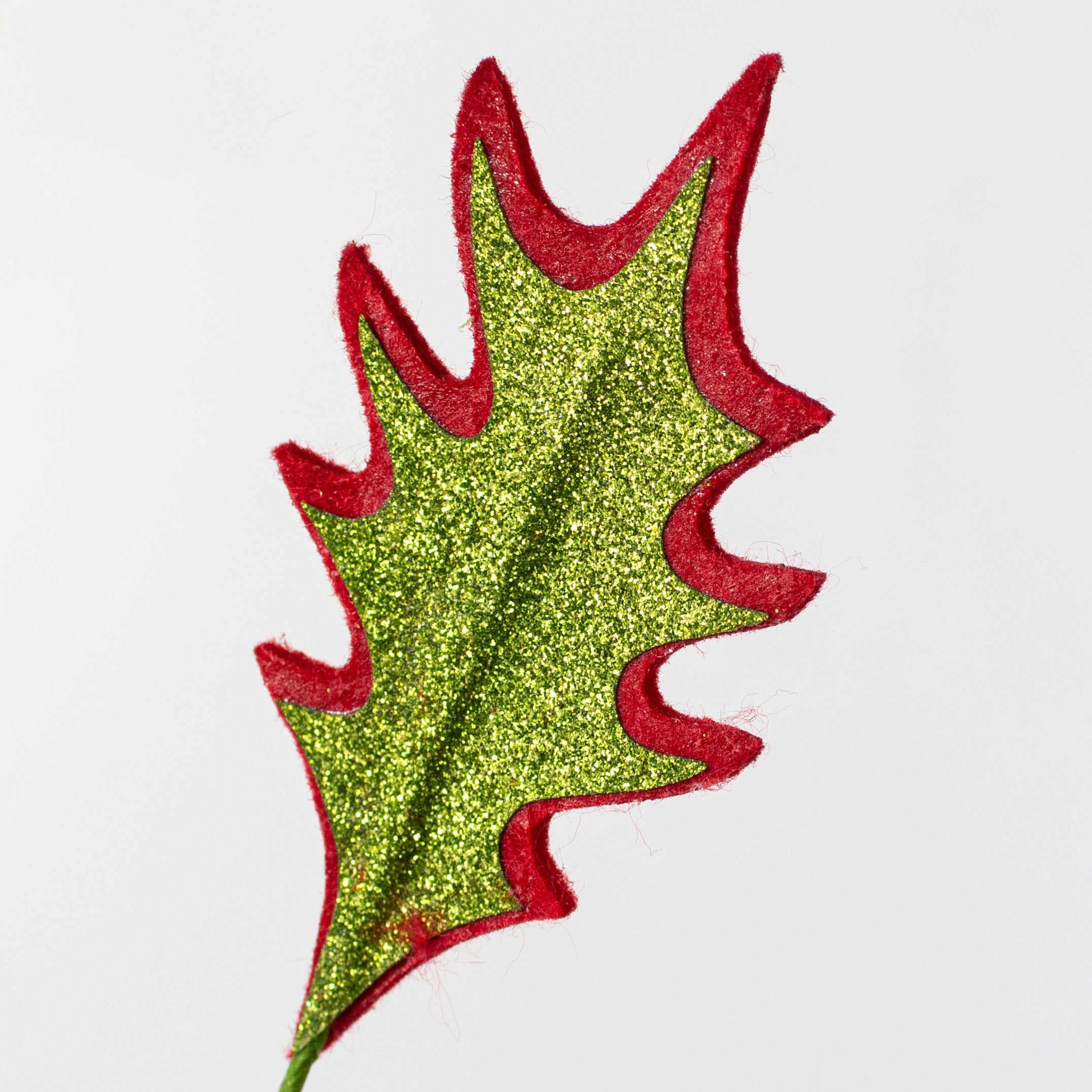 24" Glittered Holly Leaf Spray: Red & Lime Green Lifestyle Photo