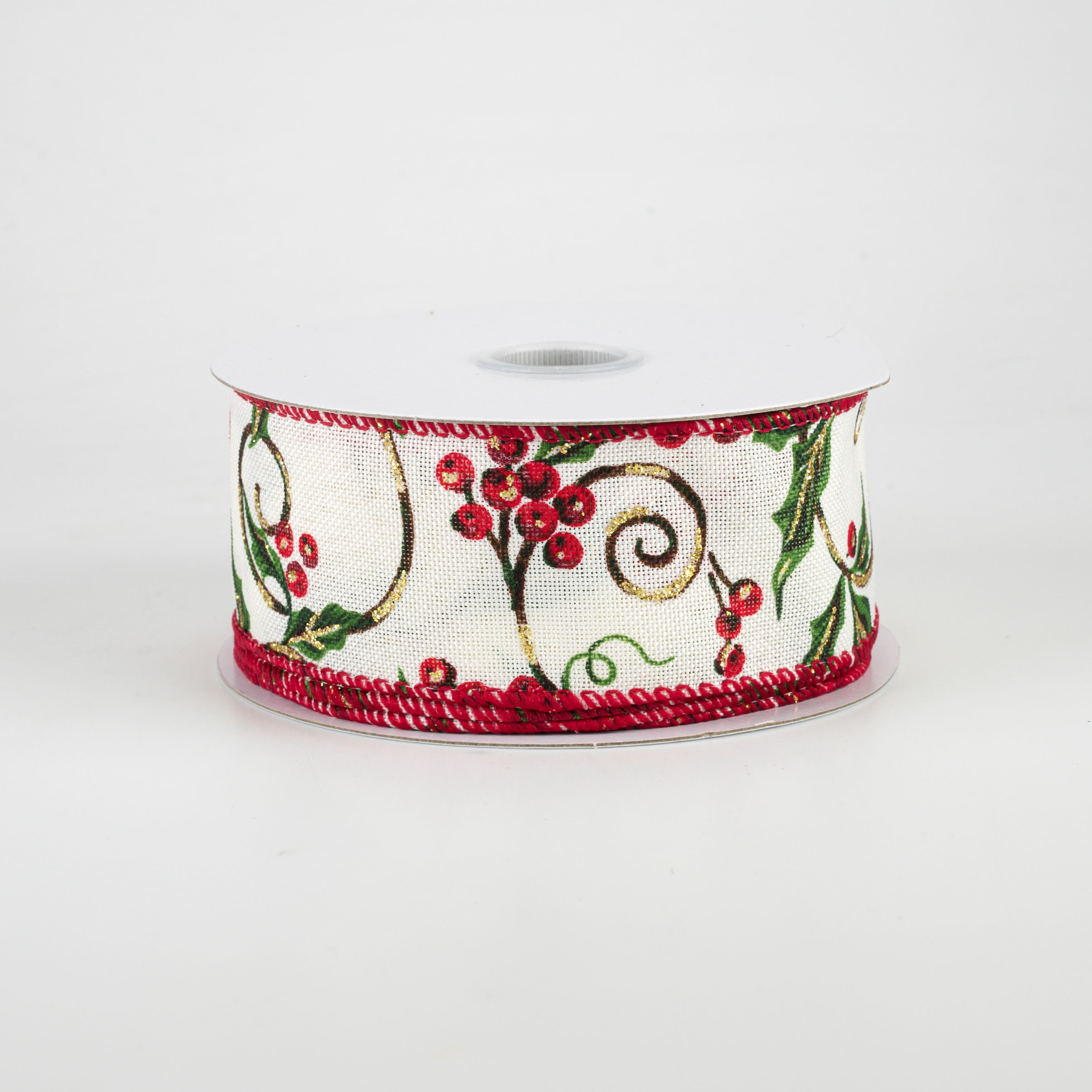 1.5" Glittered Ironwork Berry Ribbon (10 Yards) Item Number: 71068-09-01