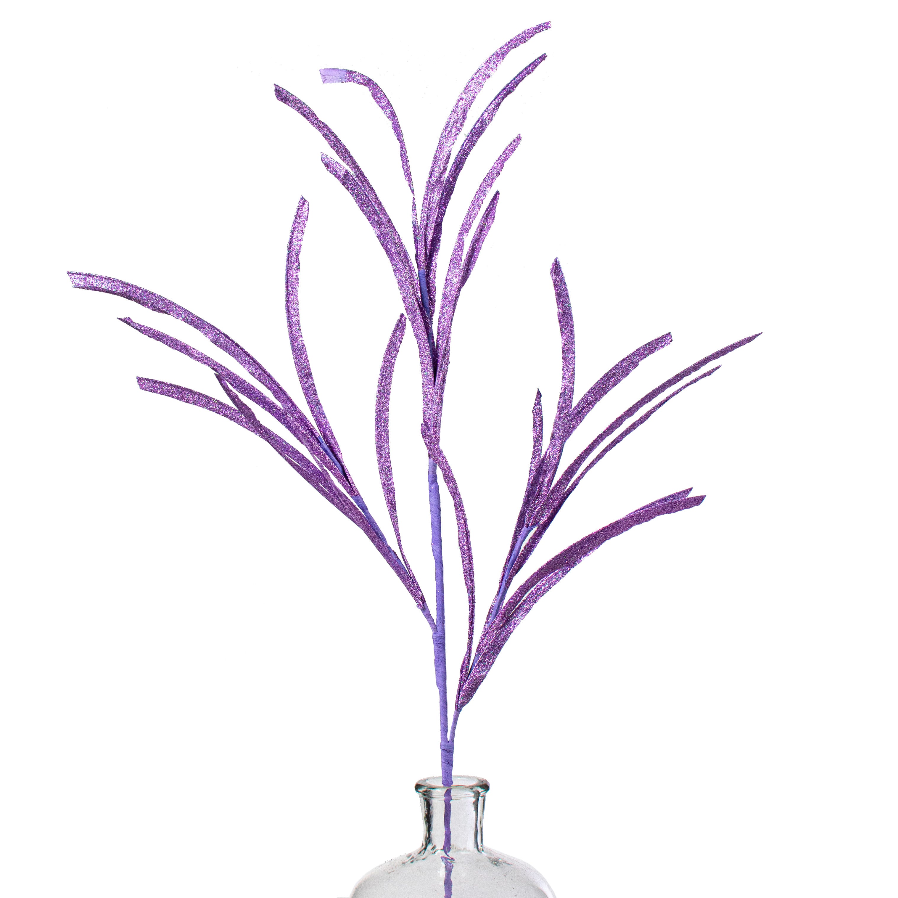 31" Glittered Paper Grass Spray: Bright Lavender Item Number: XS110013