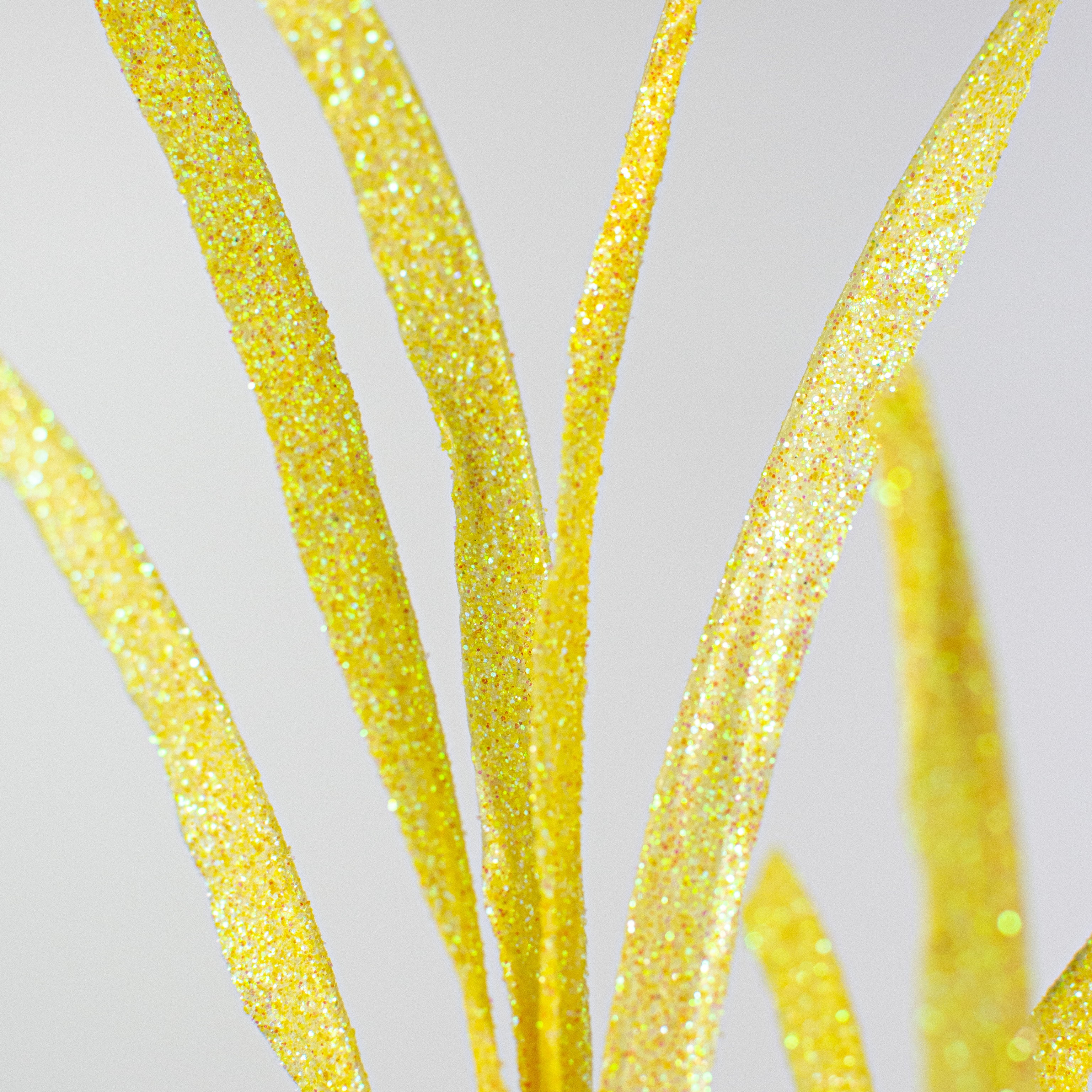 31" Glittered Paper Grass Spray: Bright Yellow Lifestyle Photo