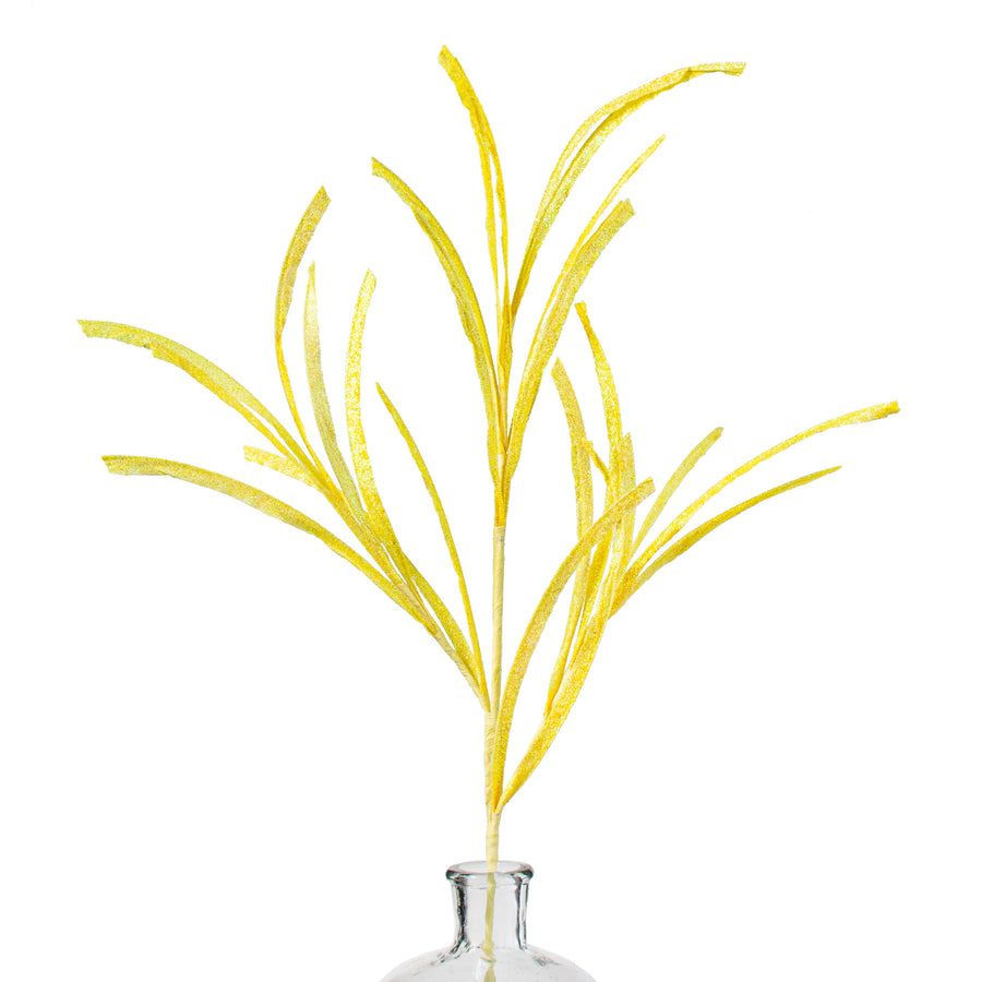 31" Glittered Paper Grass Spray: Bright Yellow Item Number: XS110029
