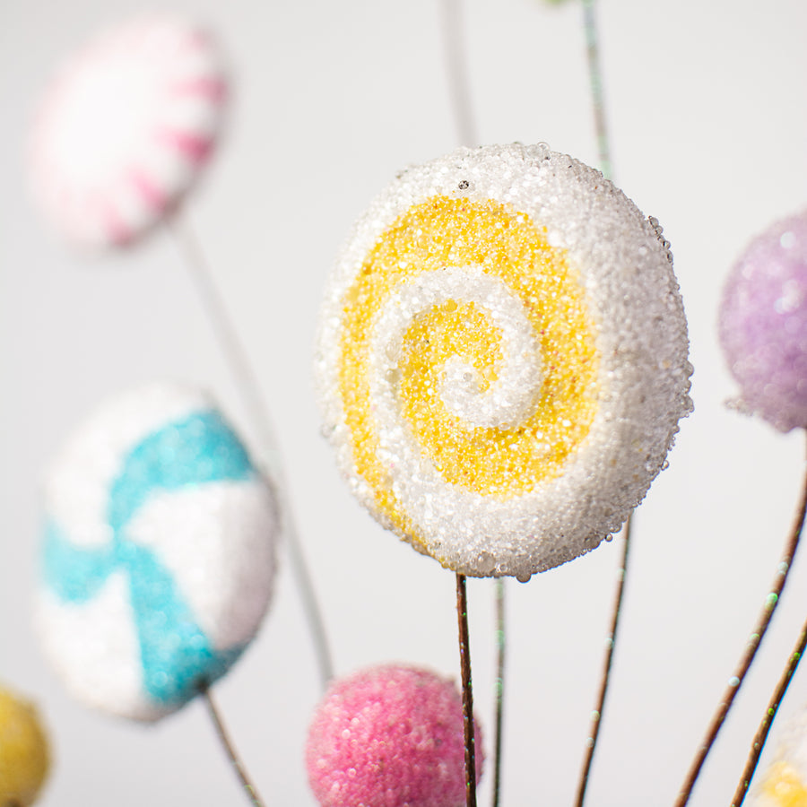 Glittered Pastel Candy Floral Spray: 22" Lifestyle Photo