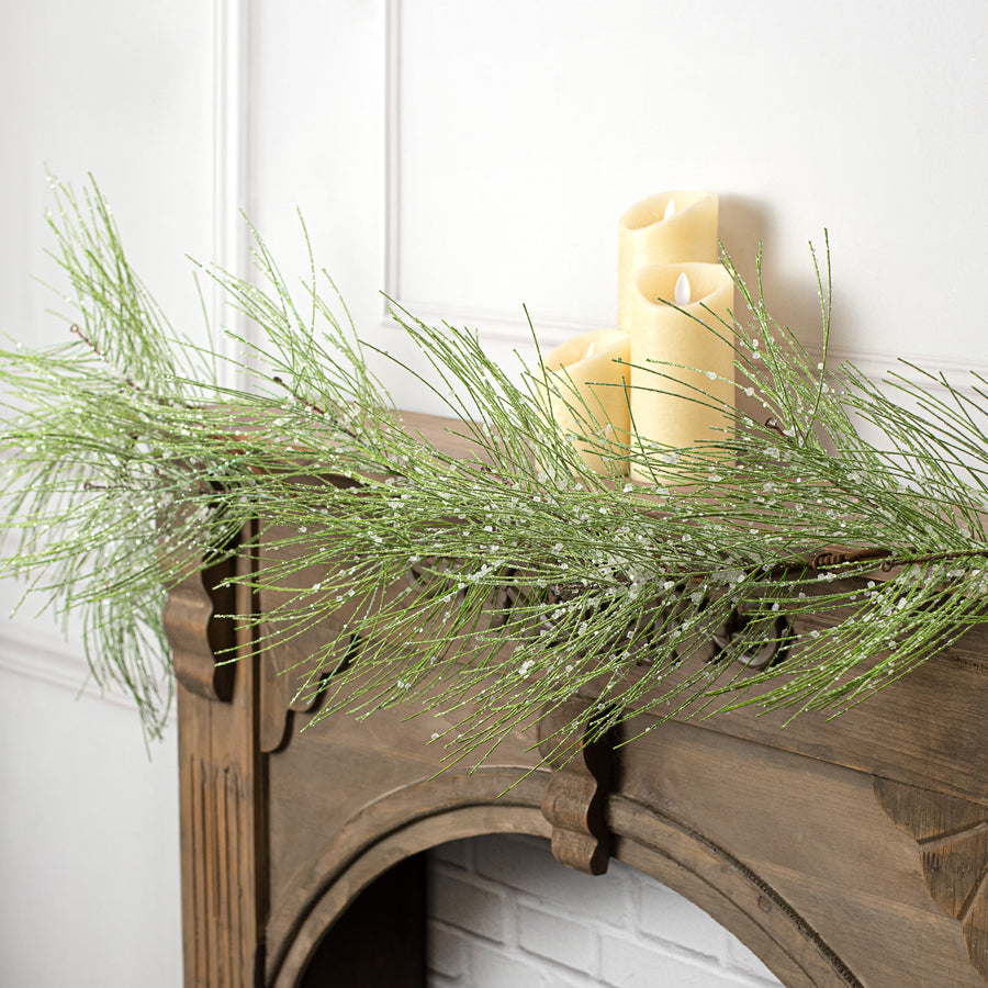 5' Glittered Pine Garland Lifestyle Photo