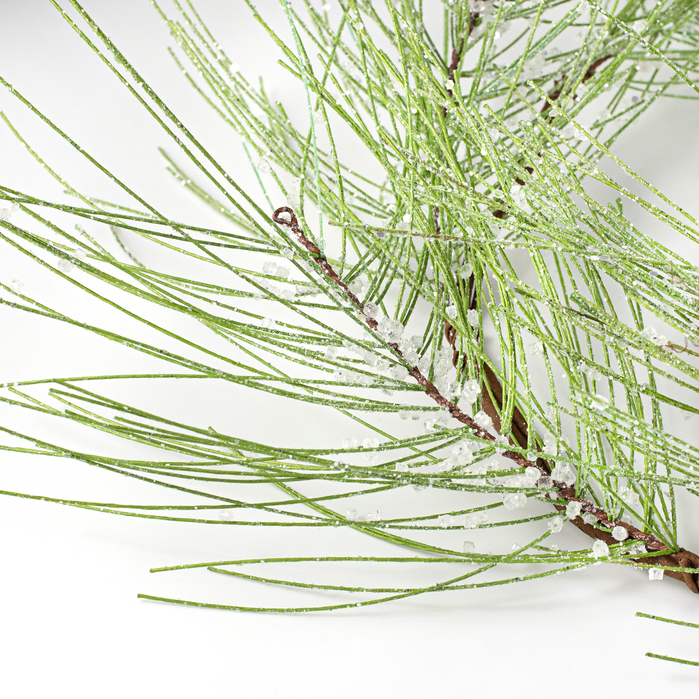 5' Glittered Pine Garland detail photo 3