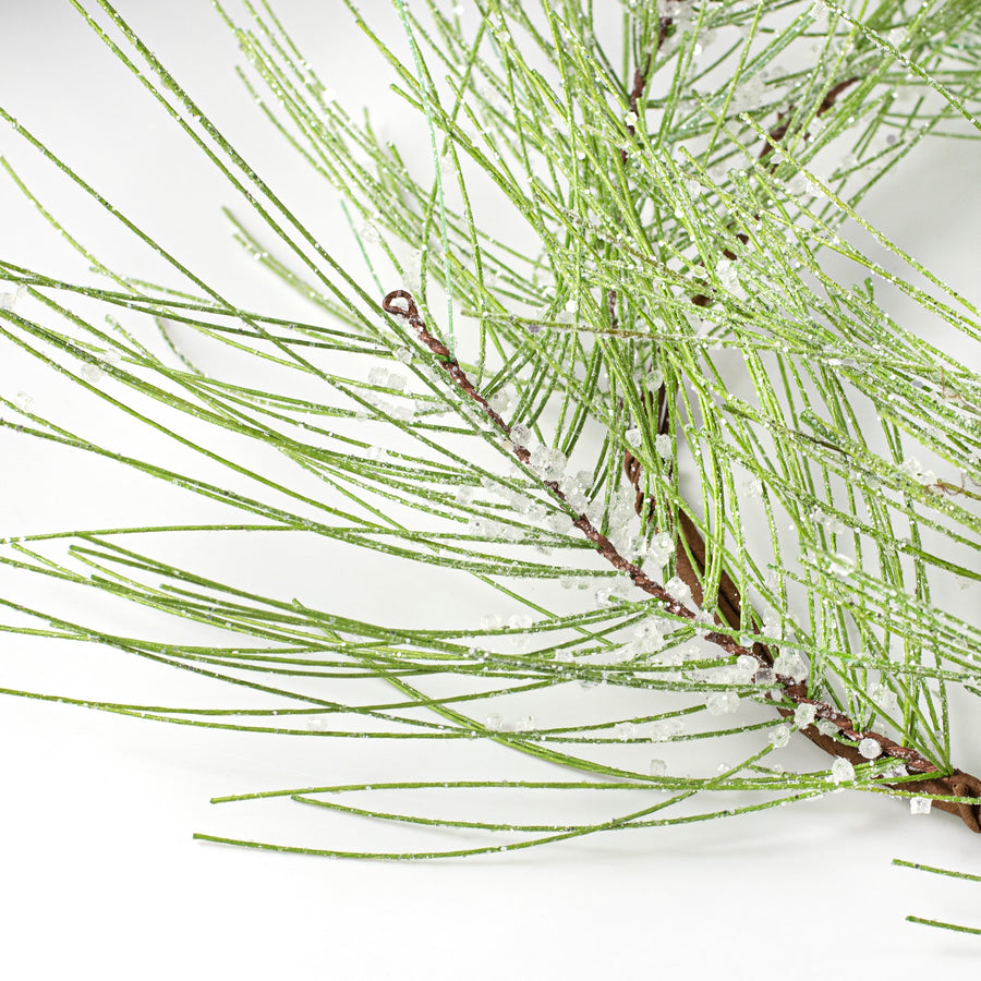 5' Glittered Pine Garland detail photo 3