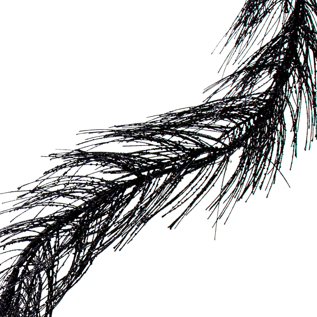 5' Glittered Pine Garland: Black Item Number: XV798602