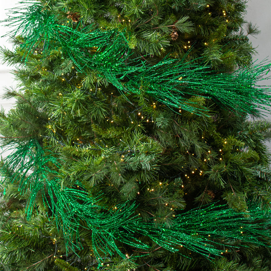 5' Glittered Pine Garland: Emerald Green Lifestyle Photo