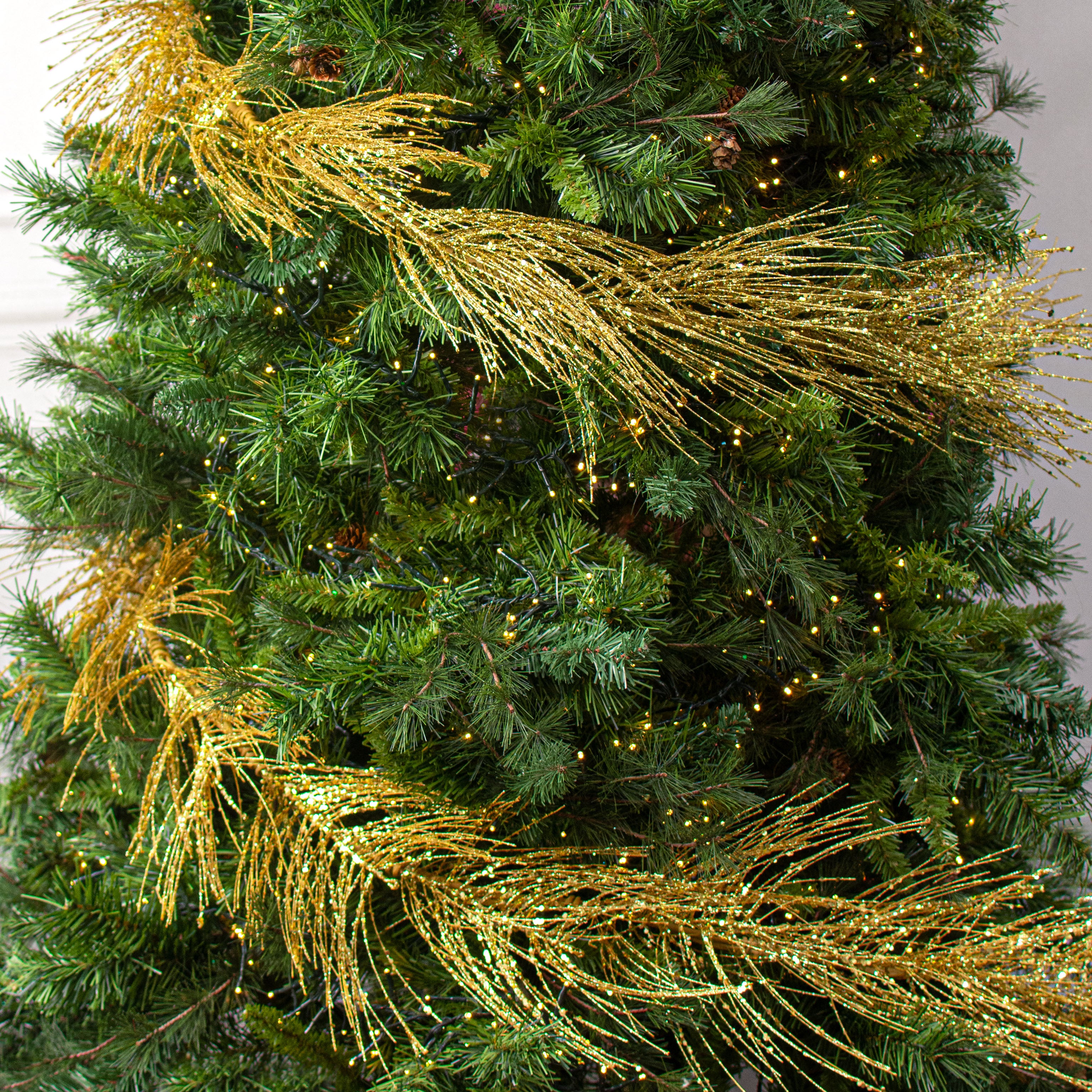 5' Glittered Pine Garland: Gold Lifestyle Photo
