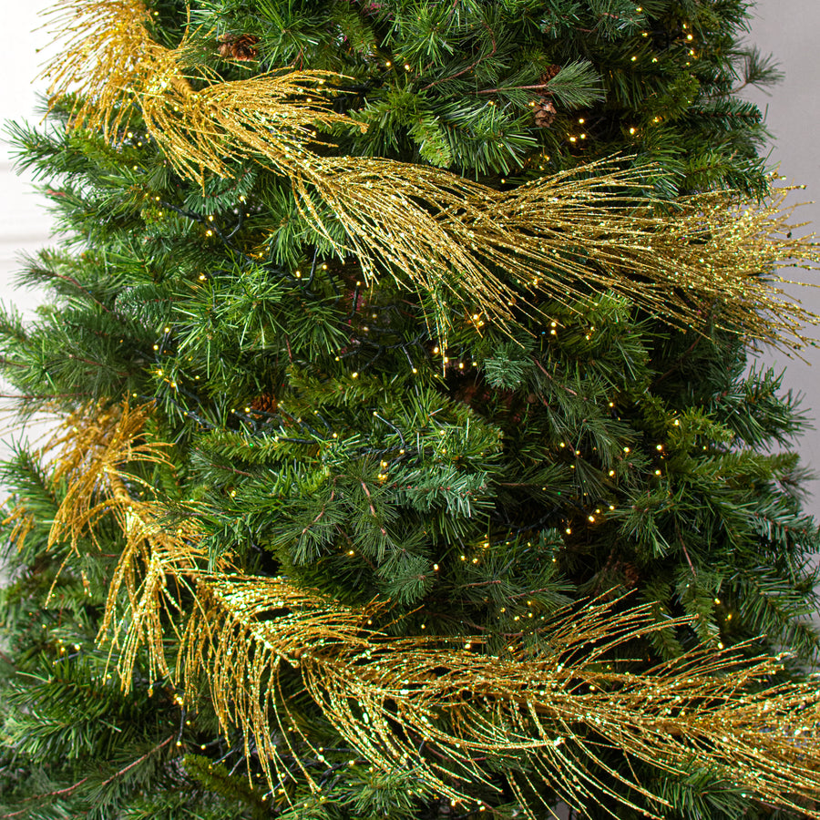 5' Glittered Pine Garland: Gold Lifestyle Photo