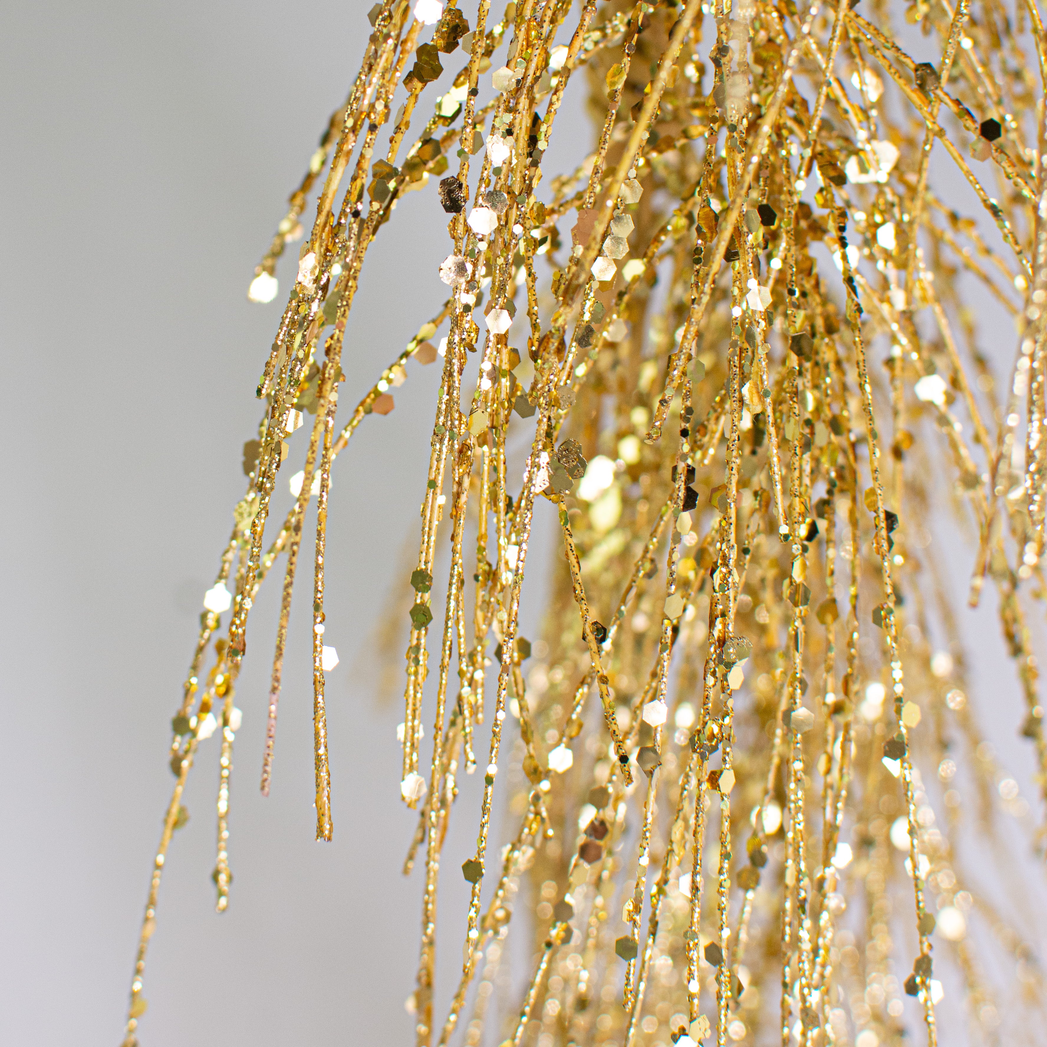 5' Glittered Pine Garland: Gold detail photo 4
