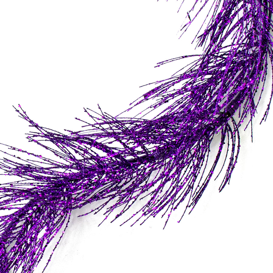 5' Glittered Pine Garland: Purple Item Number: XV798623