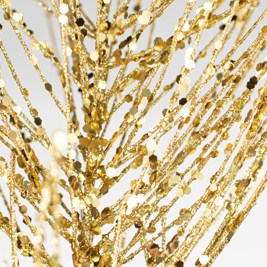 38" Glittered Pine Spray: Gold Lifestyle Photo
