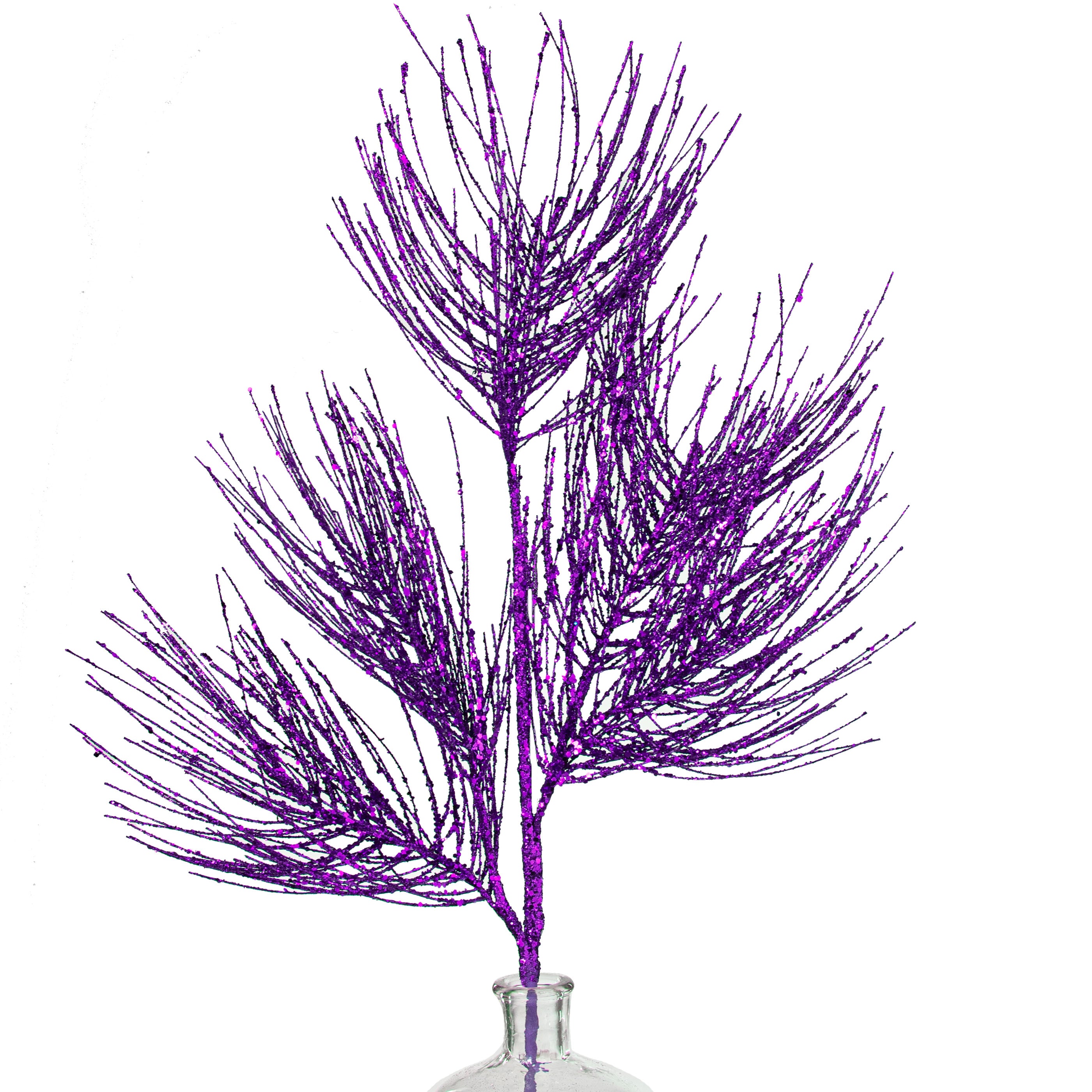 38" Glittered Pine Spray: Purple Item Number: XV798523