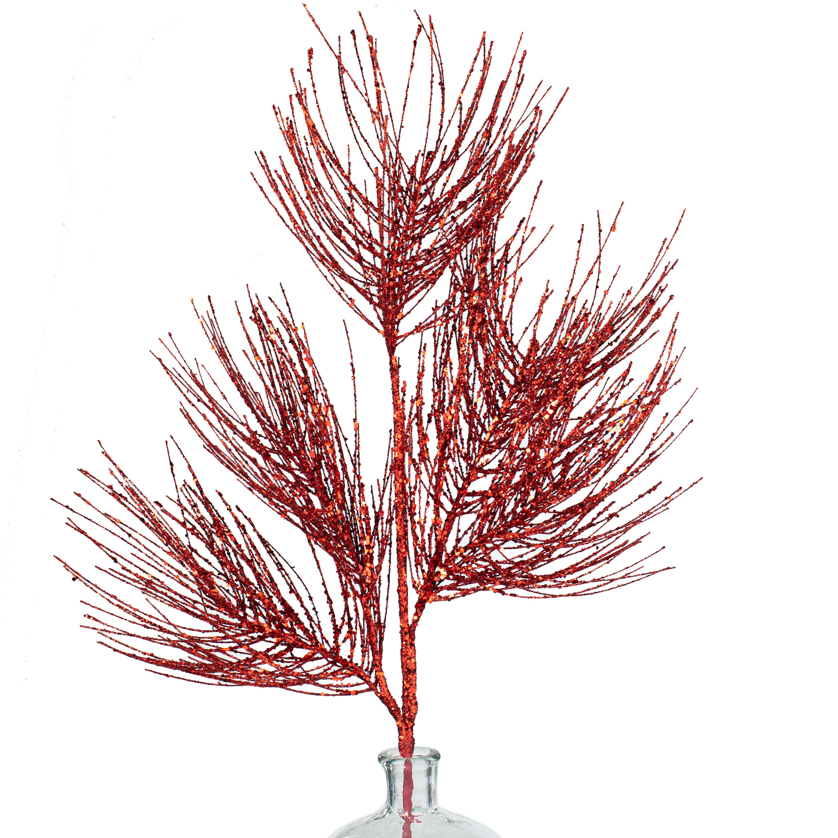 38" Glittered Pine Spray: Red Item Number: XV798524