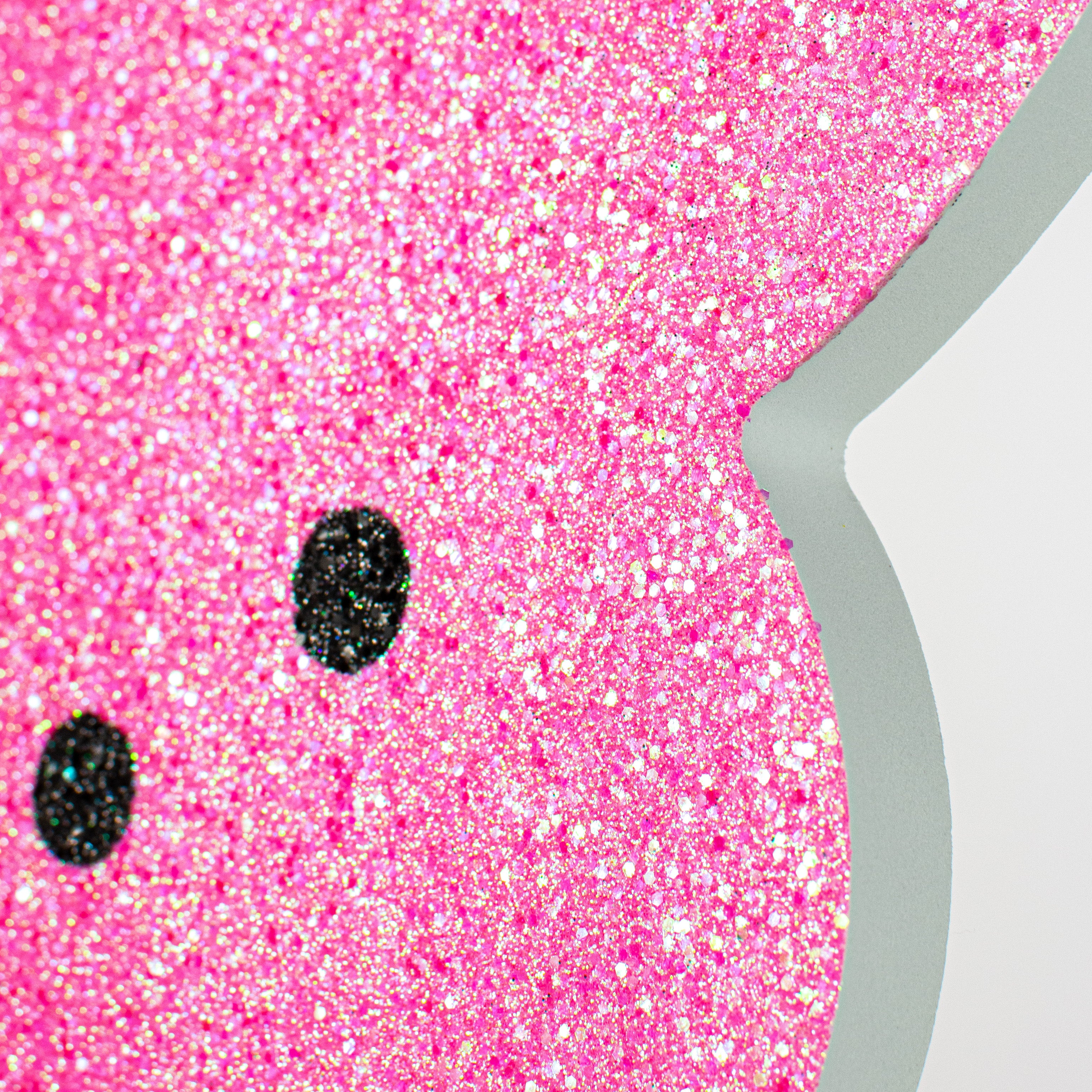 20" Glittered Polyfoam Sugar Bunny: Pink detail photo 3