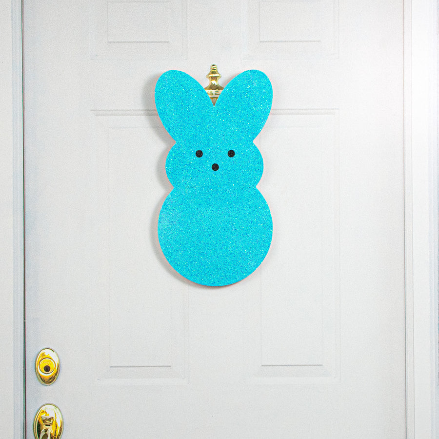 20" Glittered Polyfoam Sugar Bunny: Turquoise Lifestyle Photo