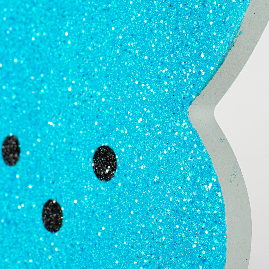 20" Glittered Polyfoam Sugar Bunny: Turquoise detail photo 3