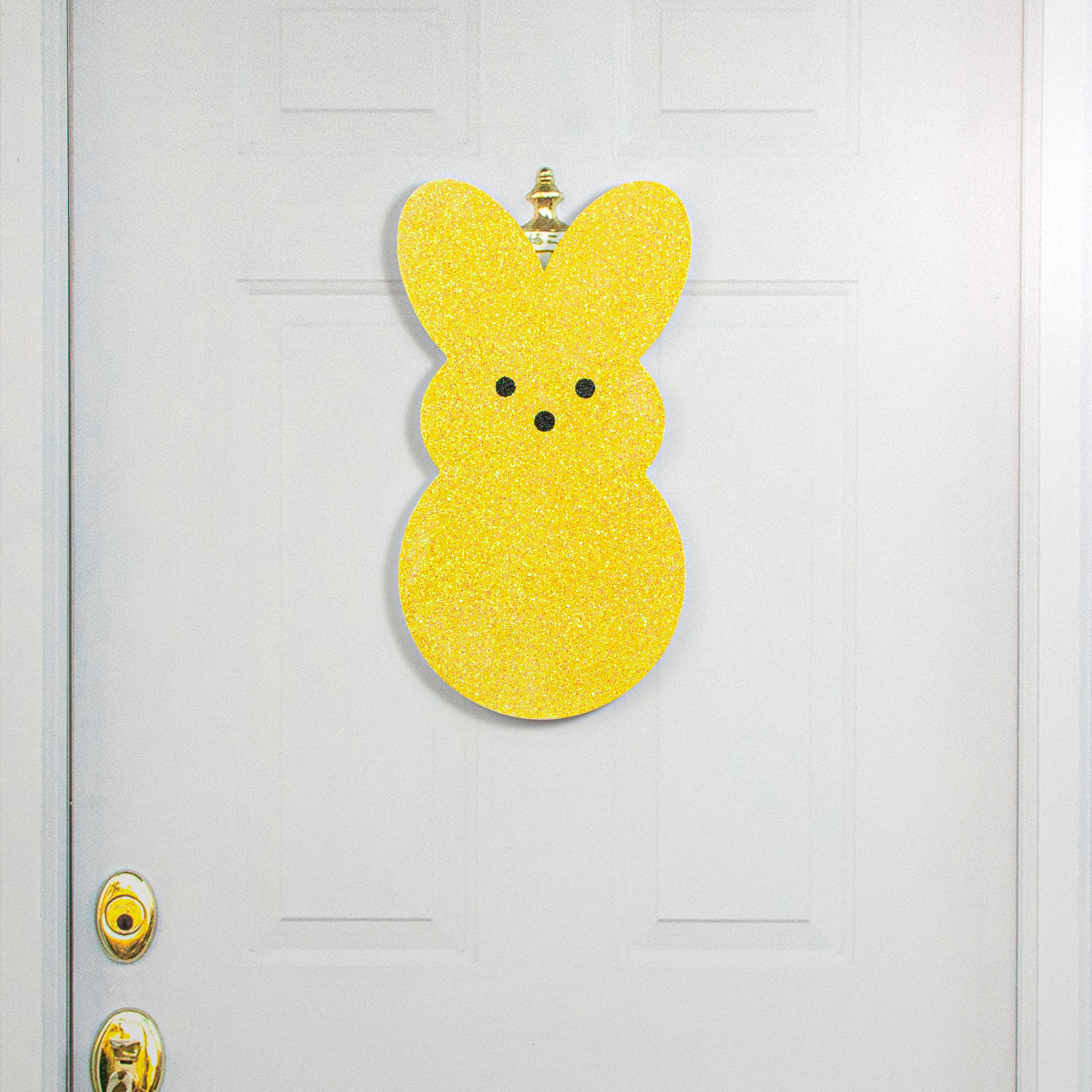 20" Glittered Polyfoam Sugar Bunny: Yellow Lifestyle Photo