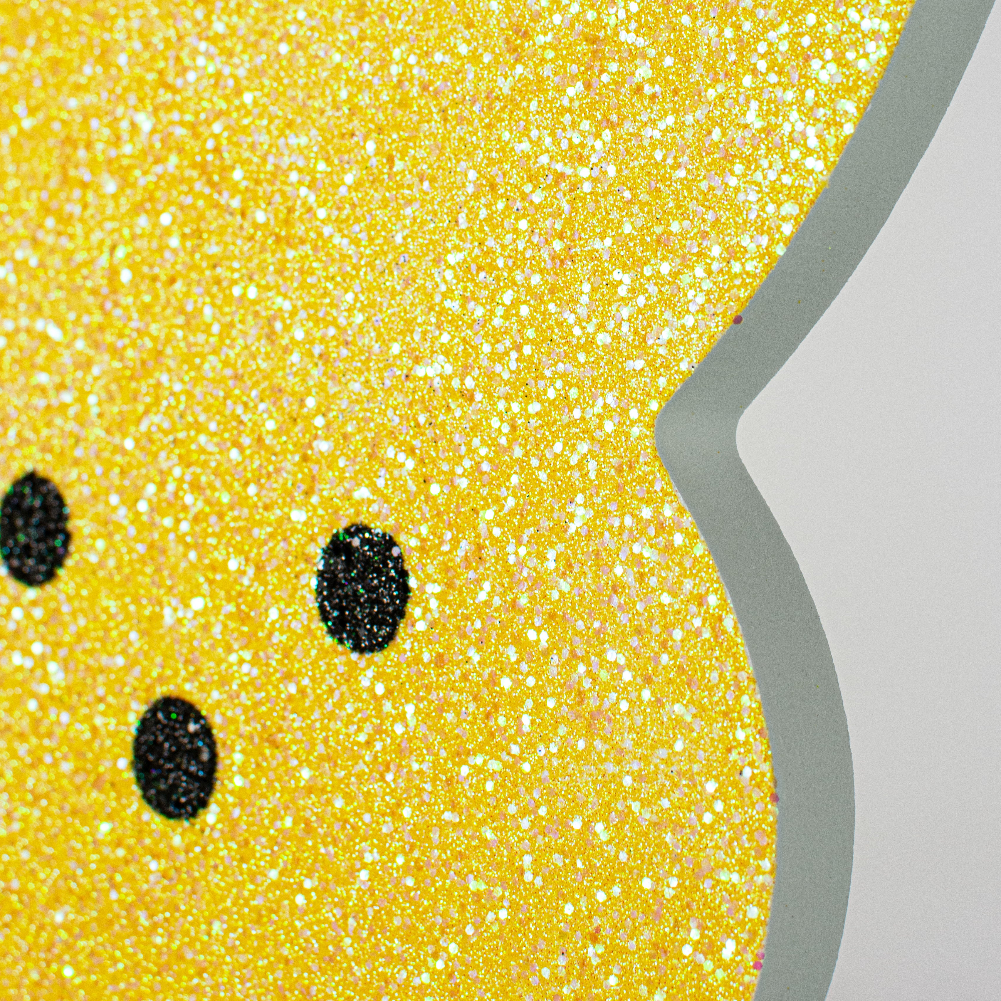 20" Glittered Polyfoam Sugar Bunny: Yellow detail photo 3