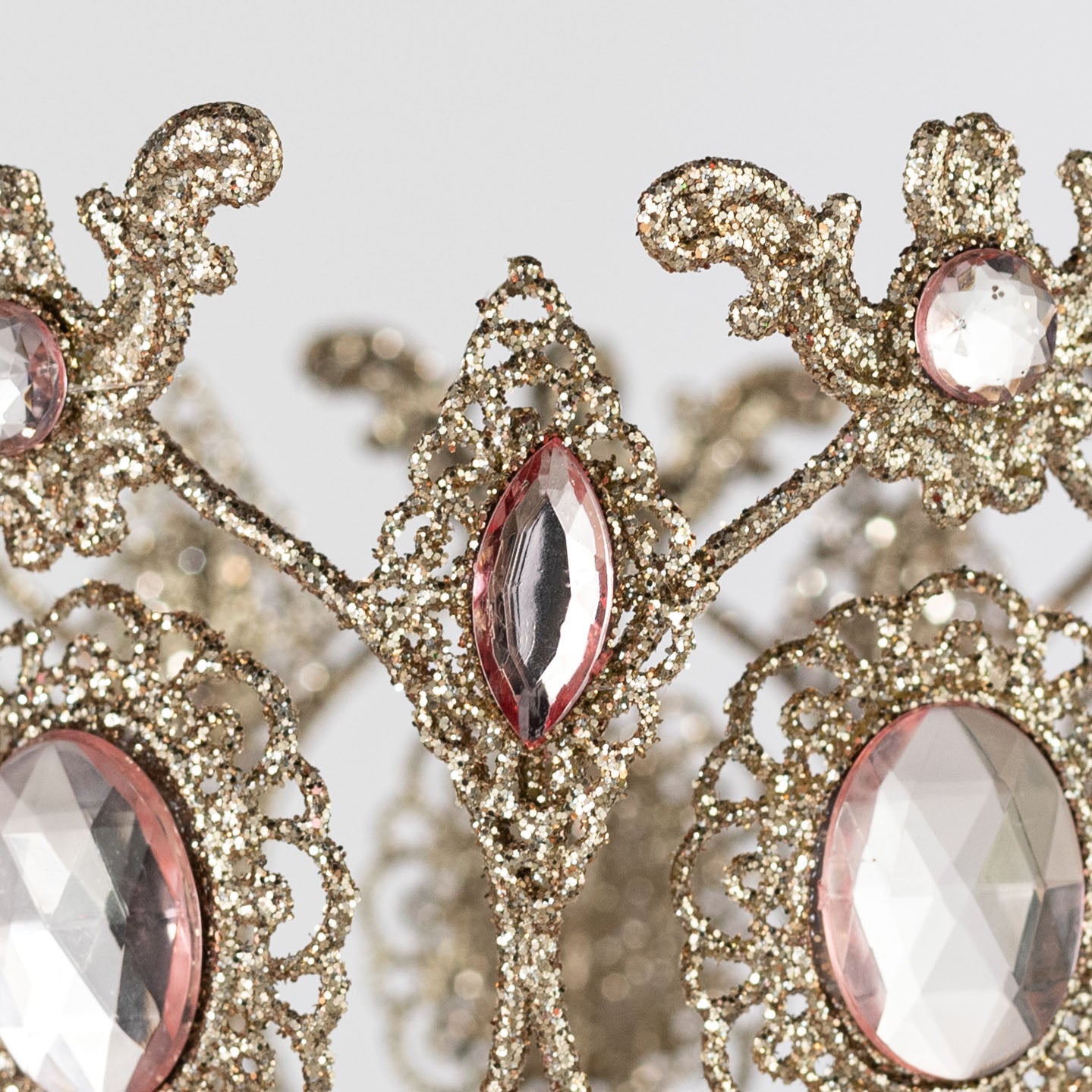 3.5" Glittered Rhinestone Crown Decor detail photo 3