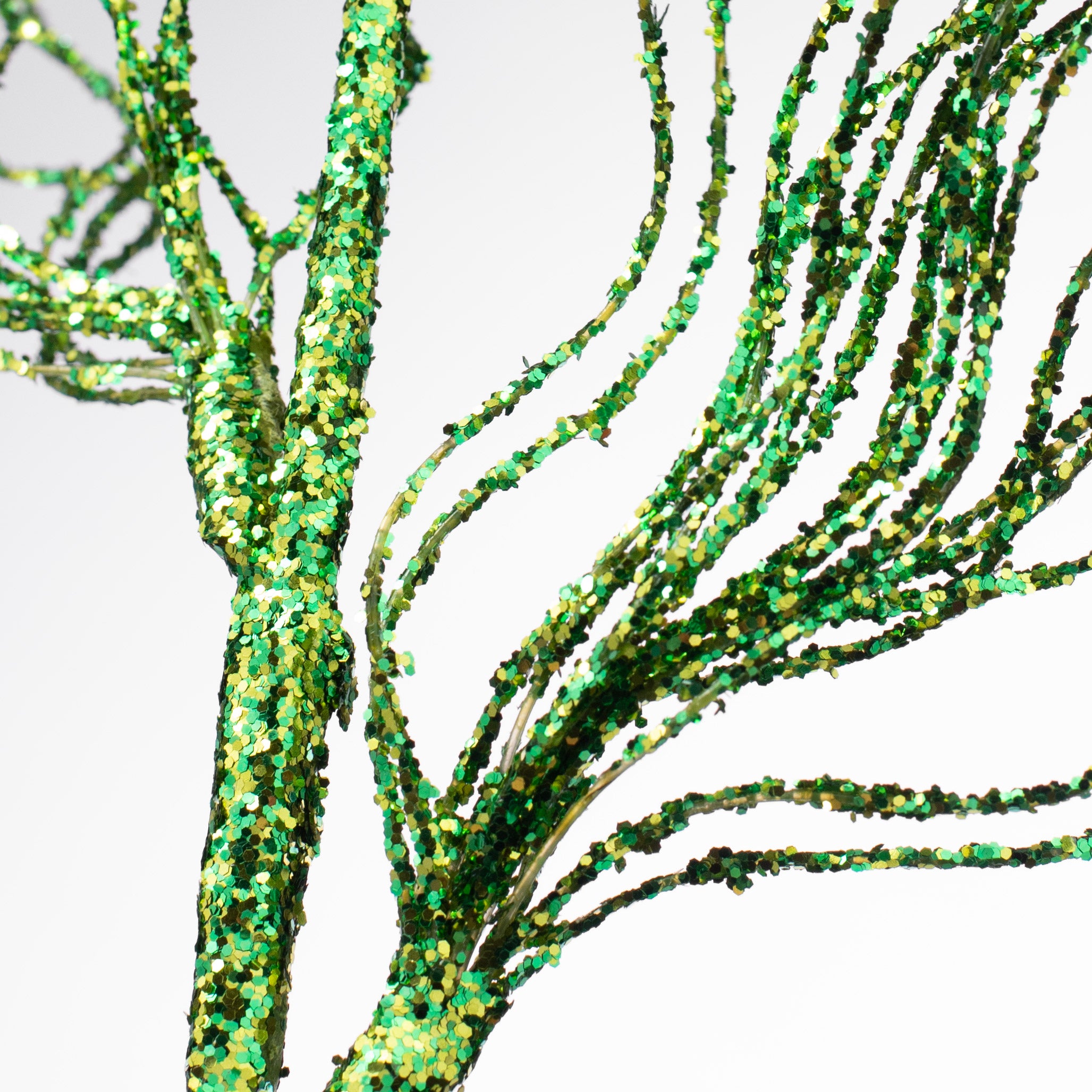 31" Glittered Spiral Pine Spray: Green Lifestyle Photo